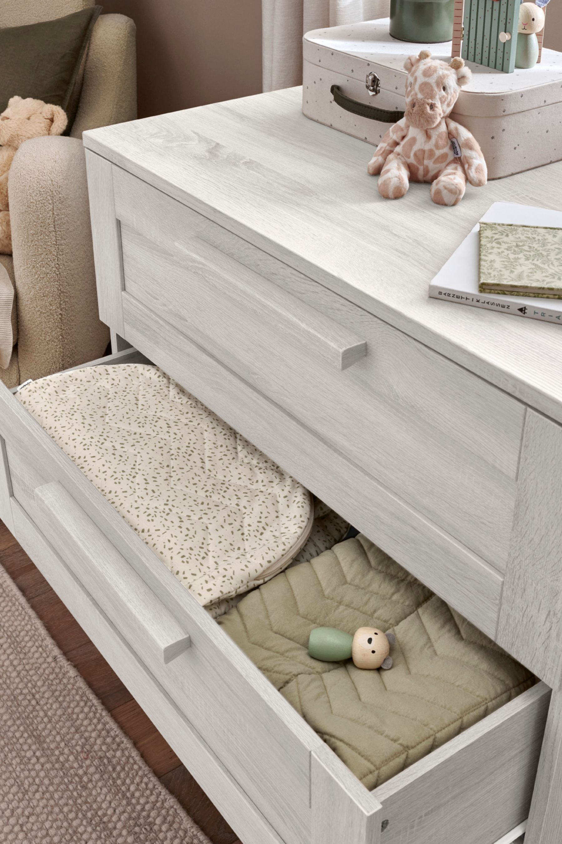 Buy Mamas Papas 3 Piece Nimbus White Atlas Cot Bed Range with Dresser and Wardrobe from the Next UK online shop