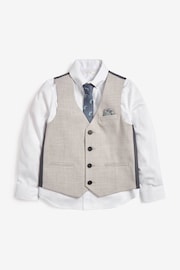 Grey Waistcoat, White Shirt & Tie Set Waistcoat (12mths-16yrs) - Image 1 of 3