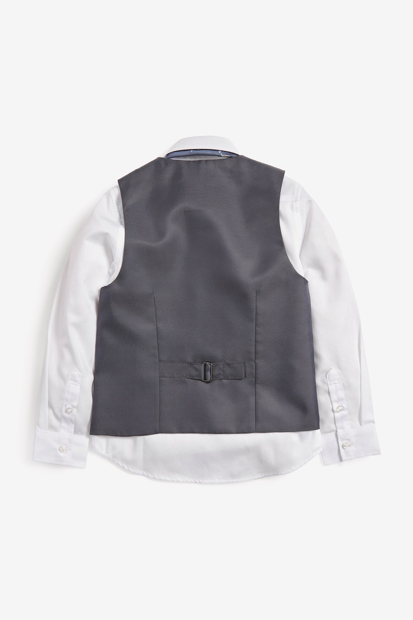 Grey Waistcoat, White Shirt & Tie Set Waistcoat (12mths-16yrs) - Image 2 of 3
