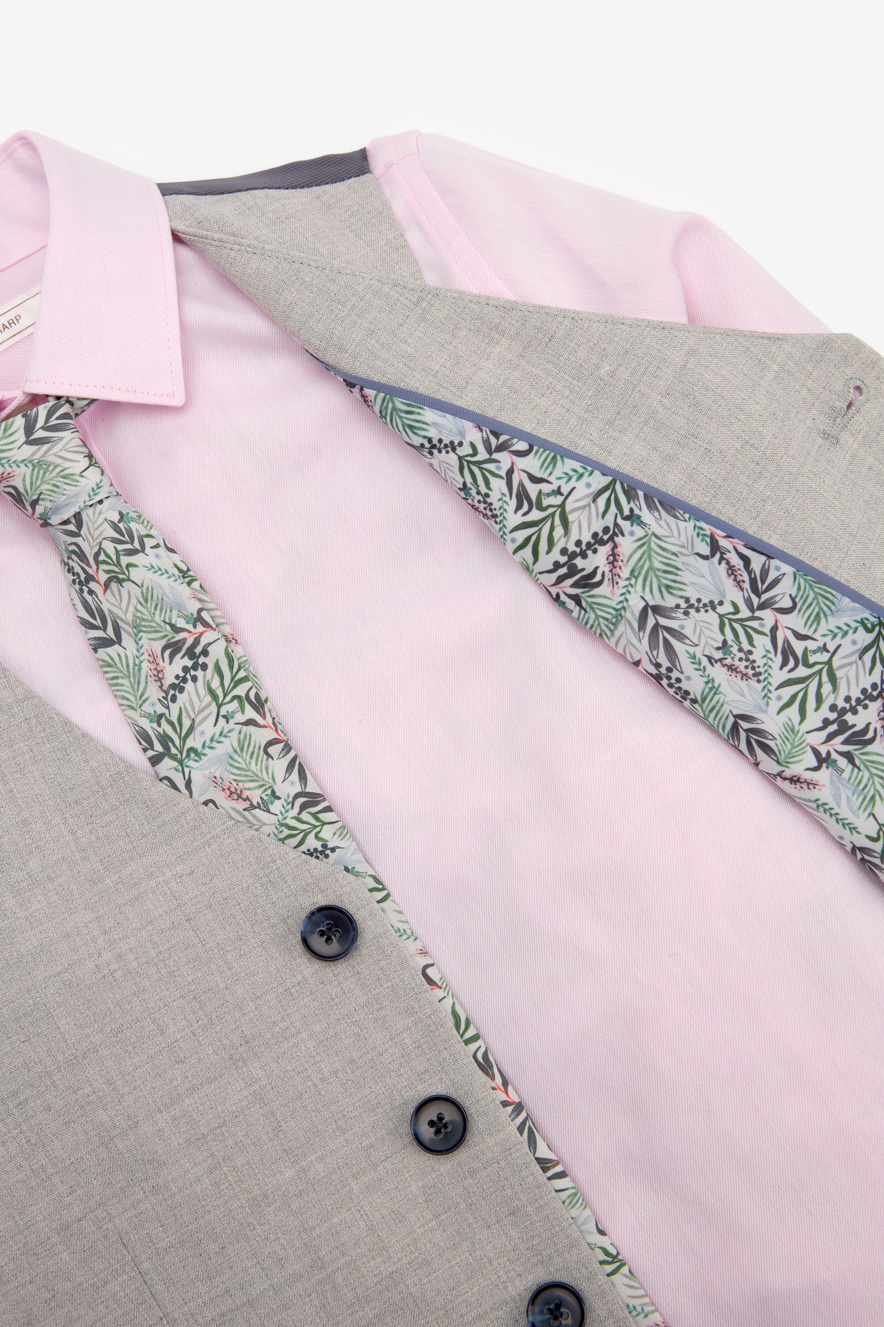 Pink shirt grey waistcoat clearance