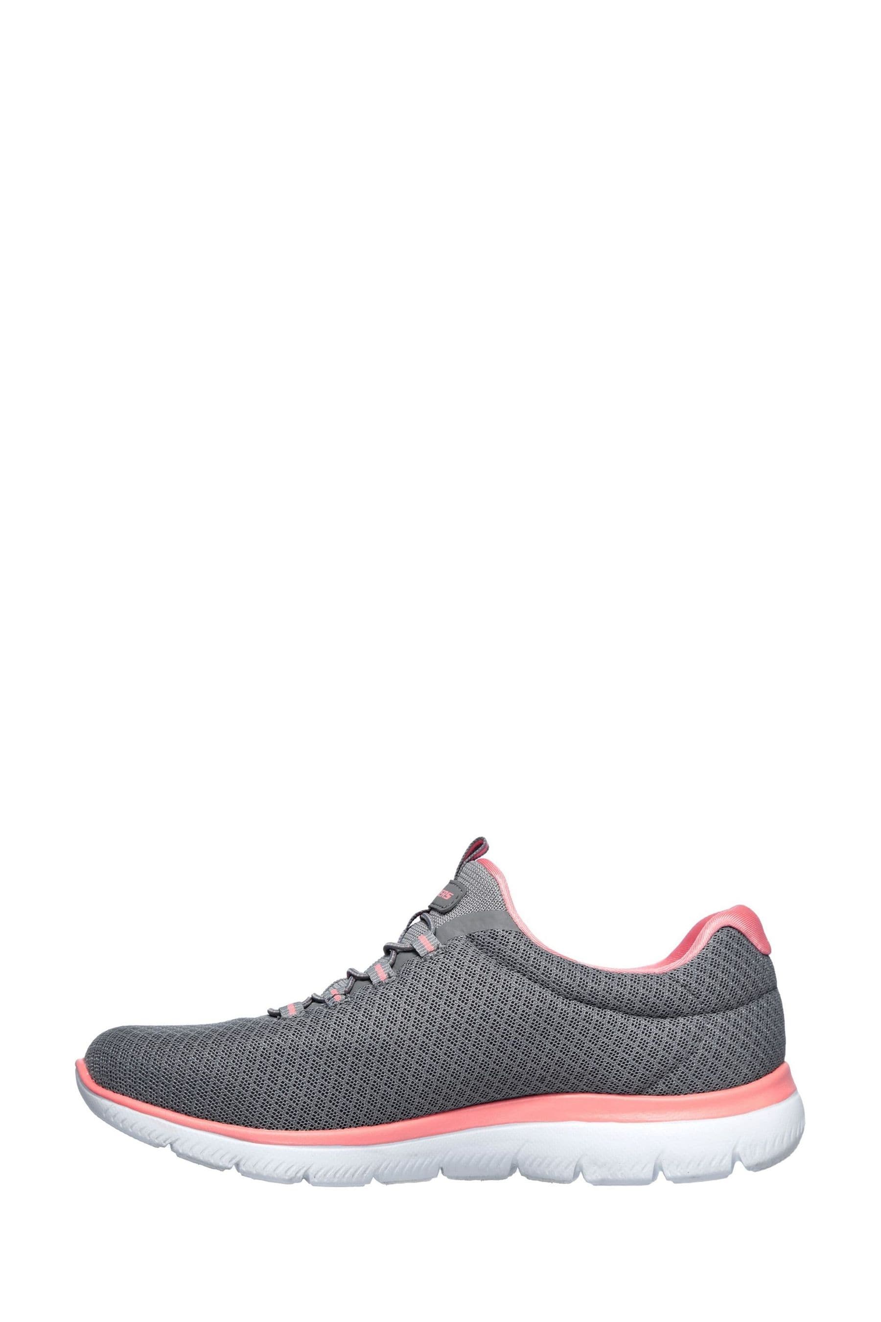 Skechers Light Grey Womens Summits Slip On Sports Trainers