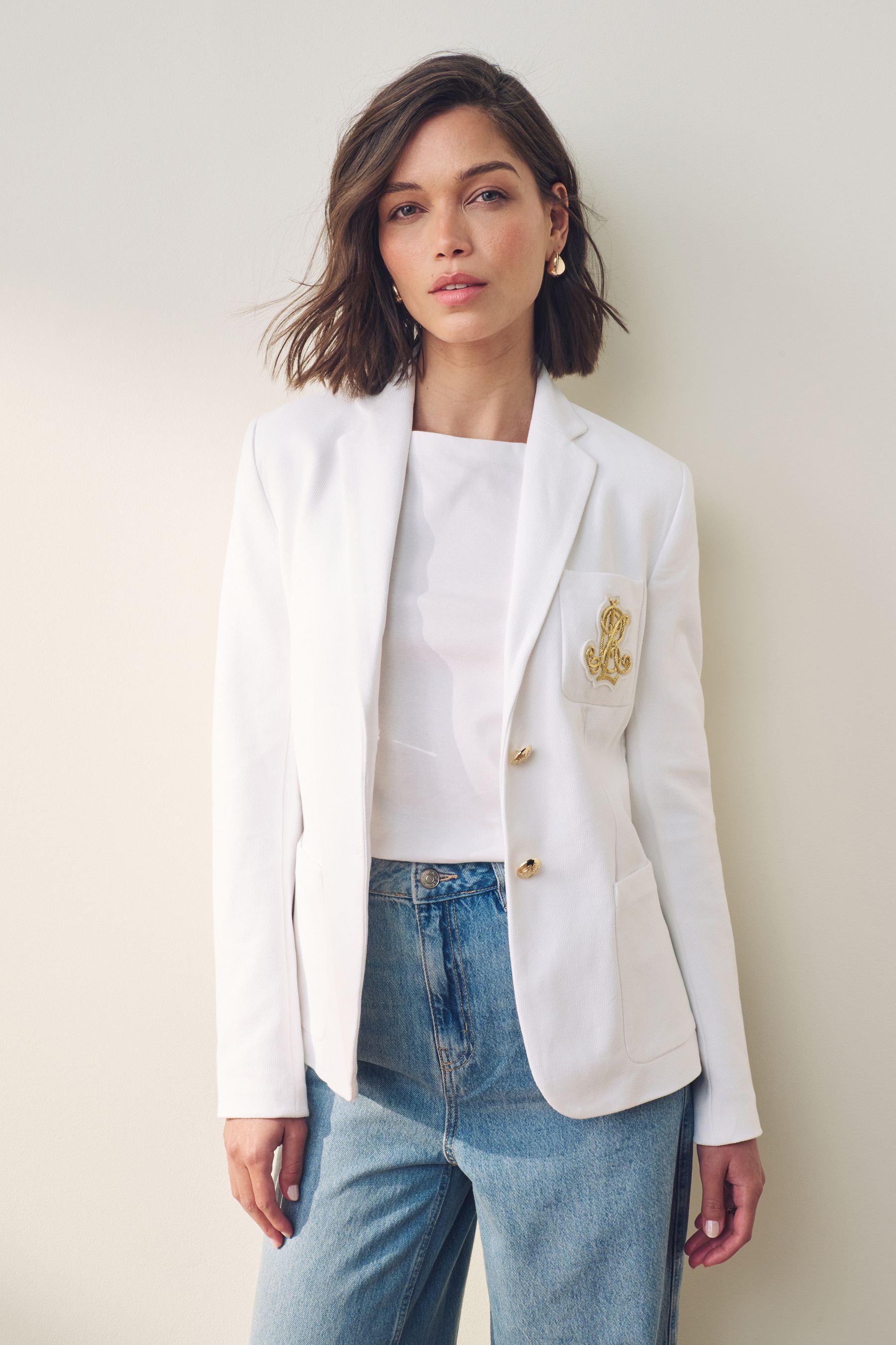 Buy Lauren Ralph Lauren Anfisa Crest Logo Blazer Jacket from Next Italy