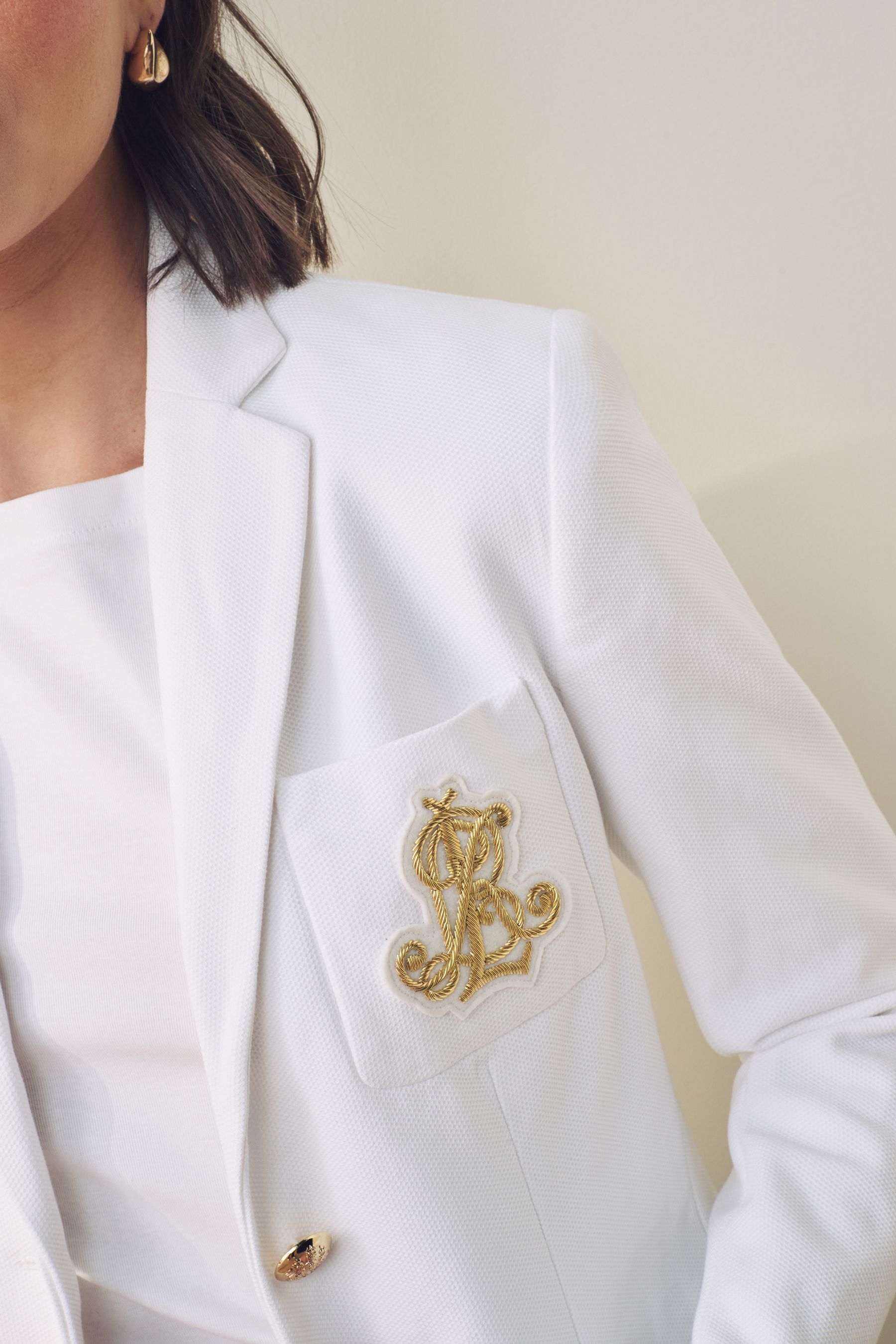 Ralph lauren white blazer on sale