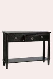 Laura Ashley Black Henshaw 3 Drawer Console Table - Image 5 of 6