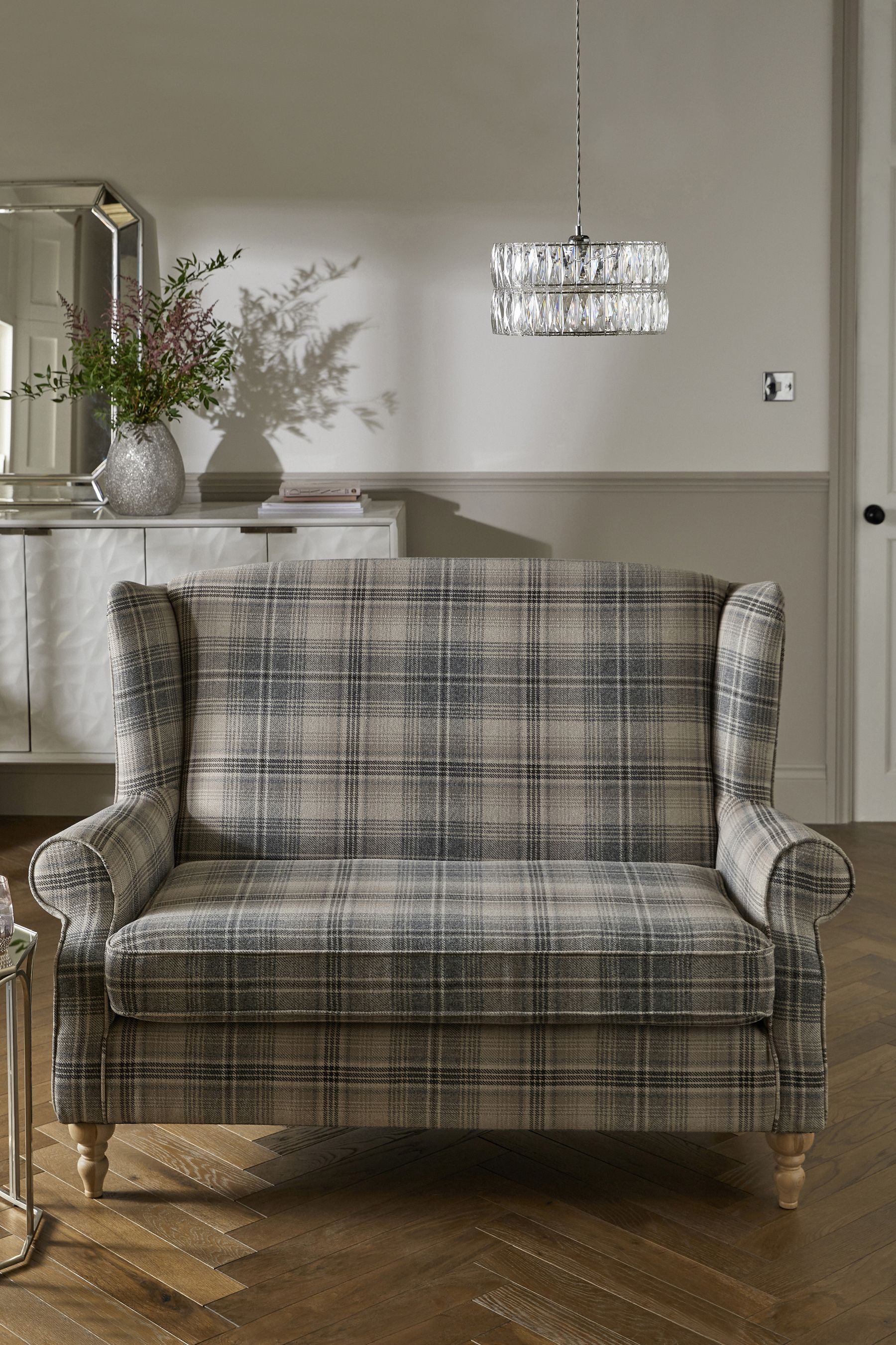 Buy Versatile Check Nevis Grey Sherlock Small Sofa from the Next UK online shop