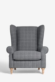 Tweedy Check Lawson Mid Grey Grande Sherlock Highback Armchair - Image 2 of 8