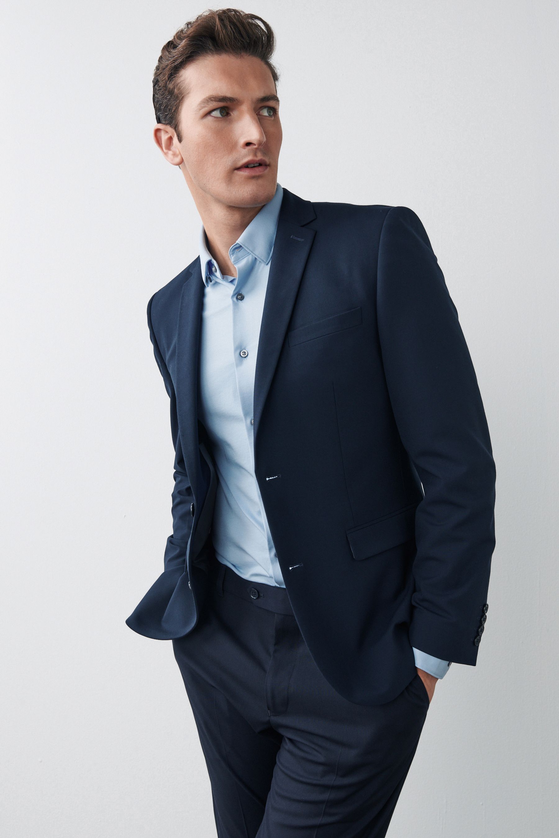 Buy Navy Blue Skinny Fit Motionflex Stretch Suit Jacket from Next Luxembourg