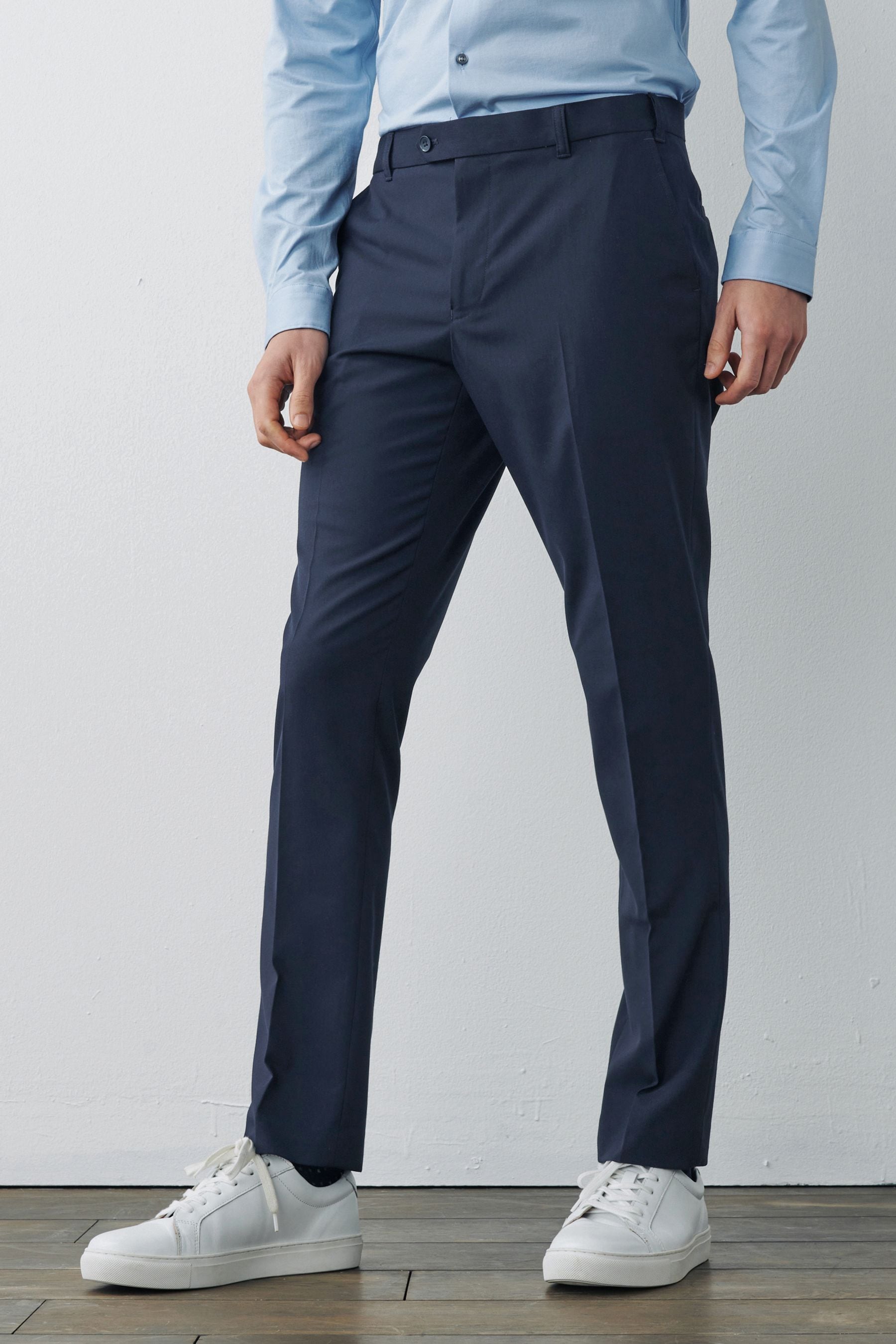 Next navy blue trousers sales
