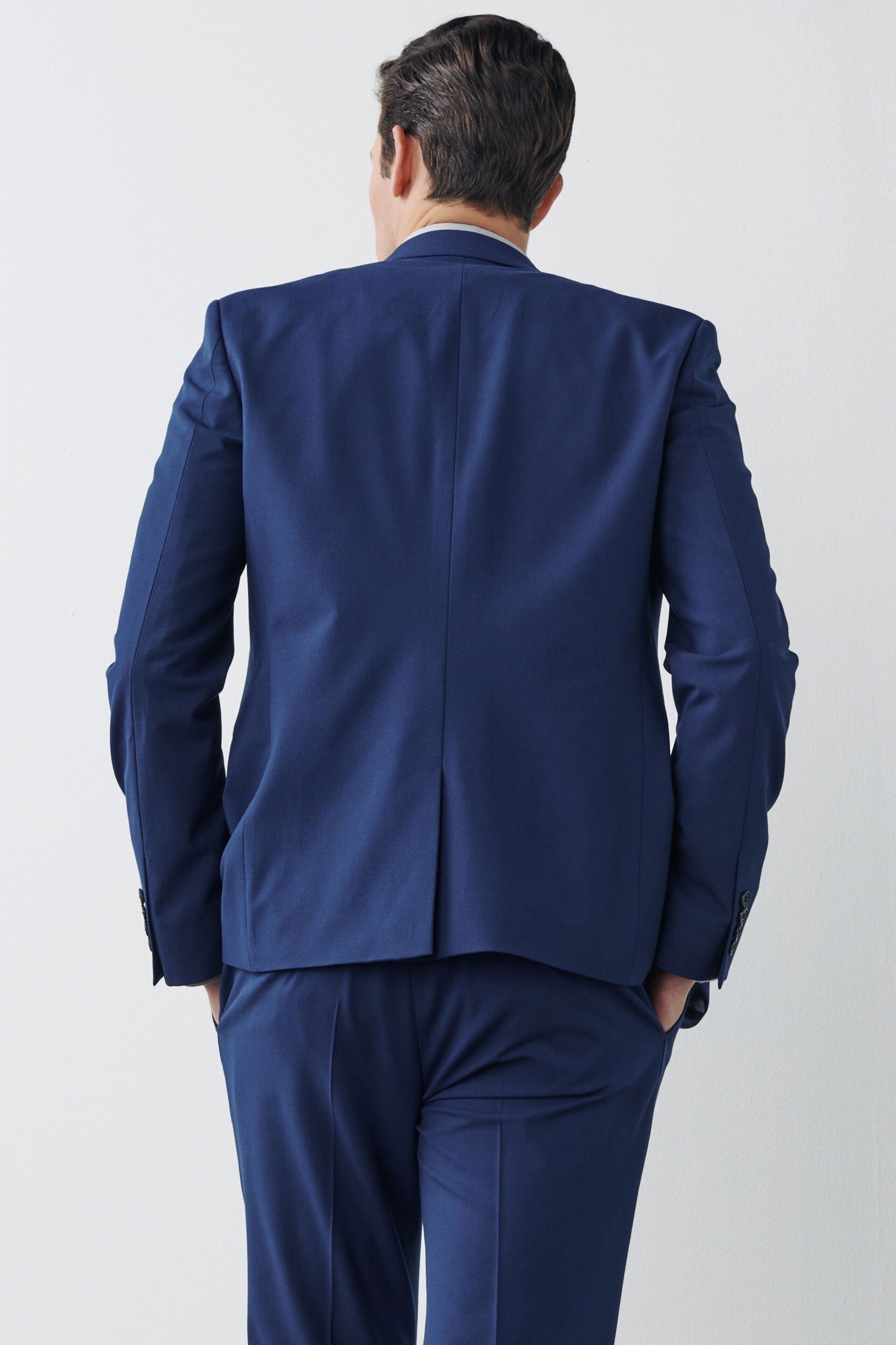 Bright Blue Slim Fit Motionflex Stretch Suit: Jacket - Image 2 of 9