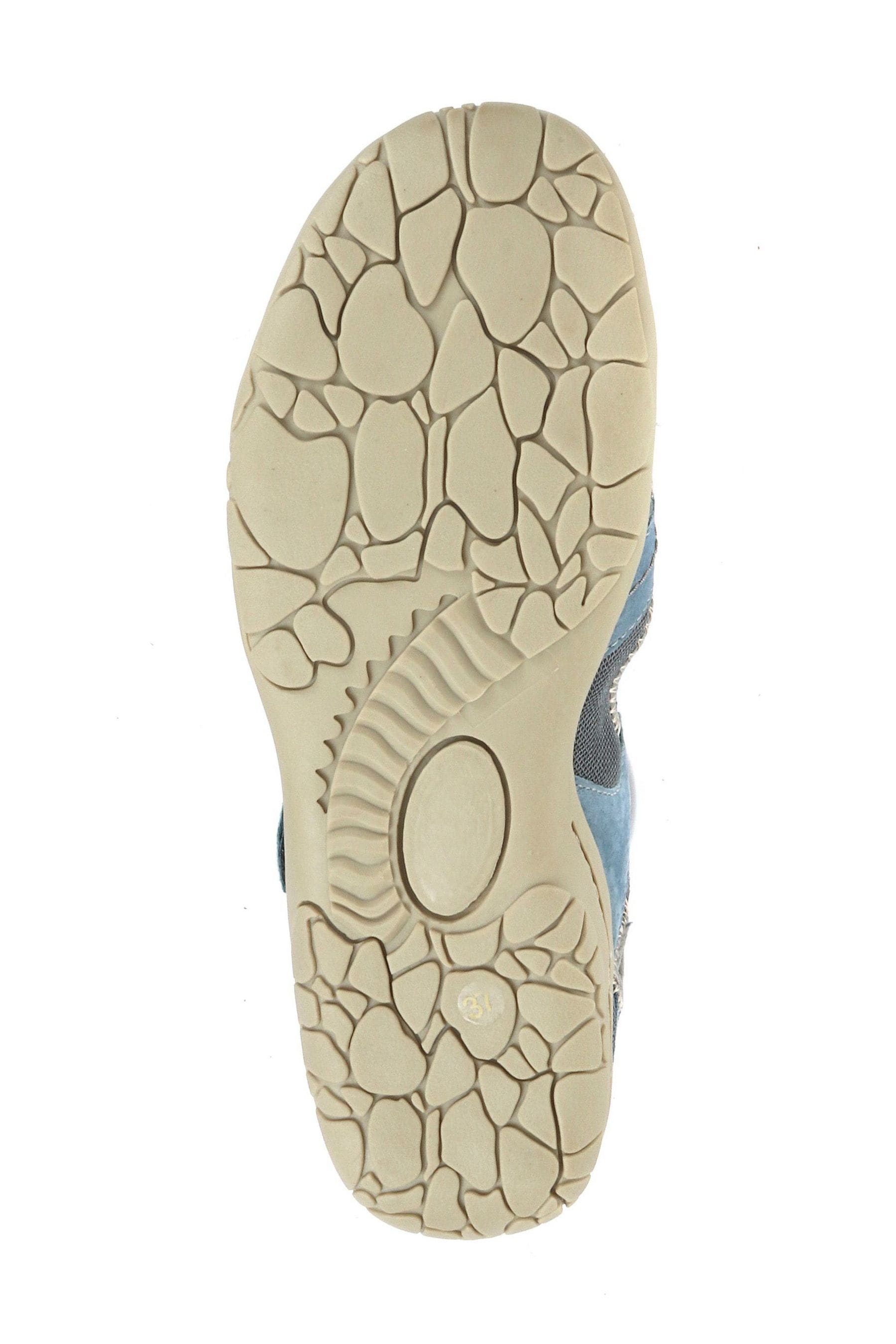 Buy Pavers Ladies Blue Wide Fit Leather Walking Shoes from Next Luxembourg