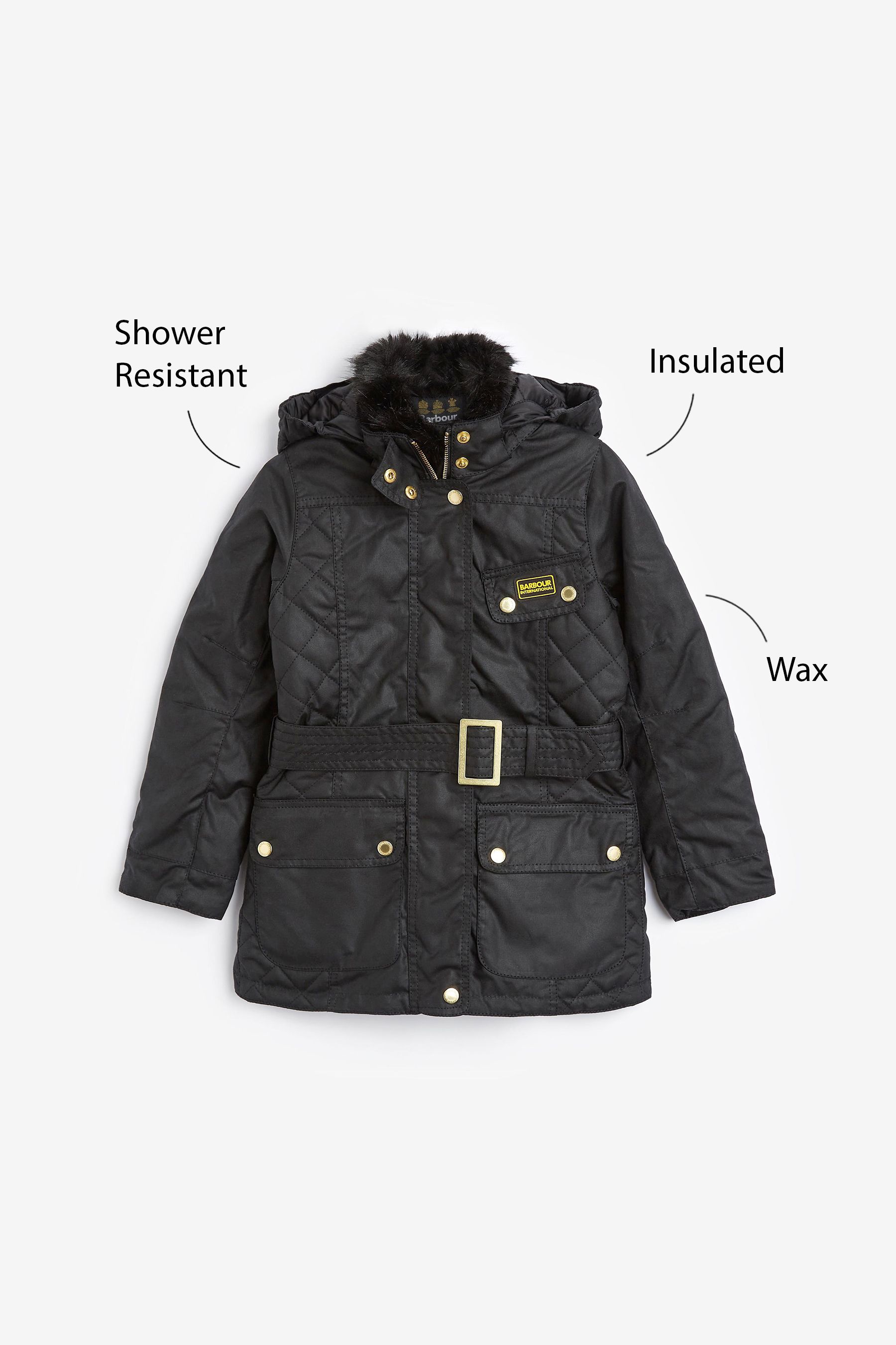 Buy Barbour International Girls Black Charade Wax Jacket from Next Ireland