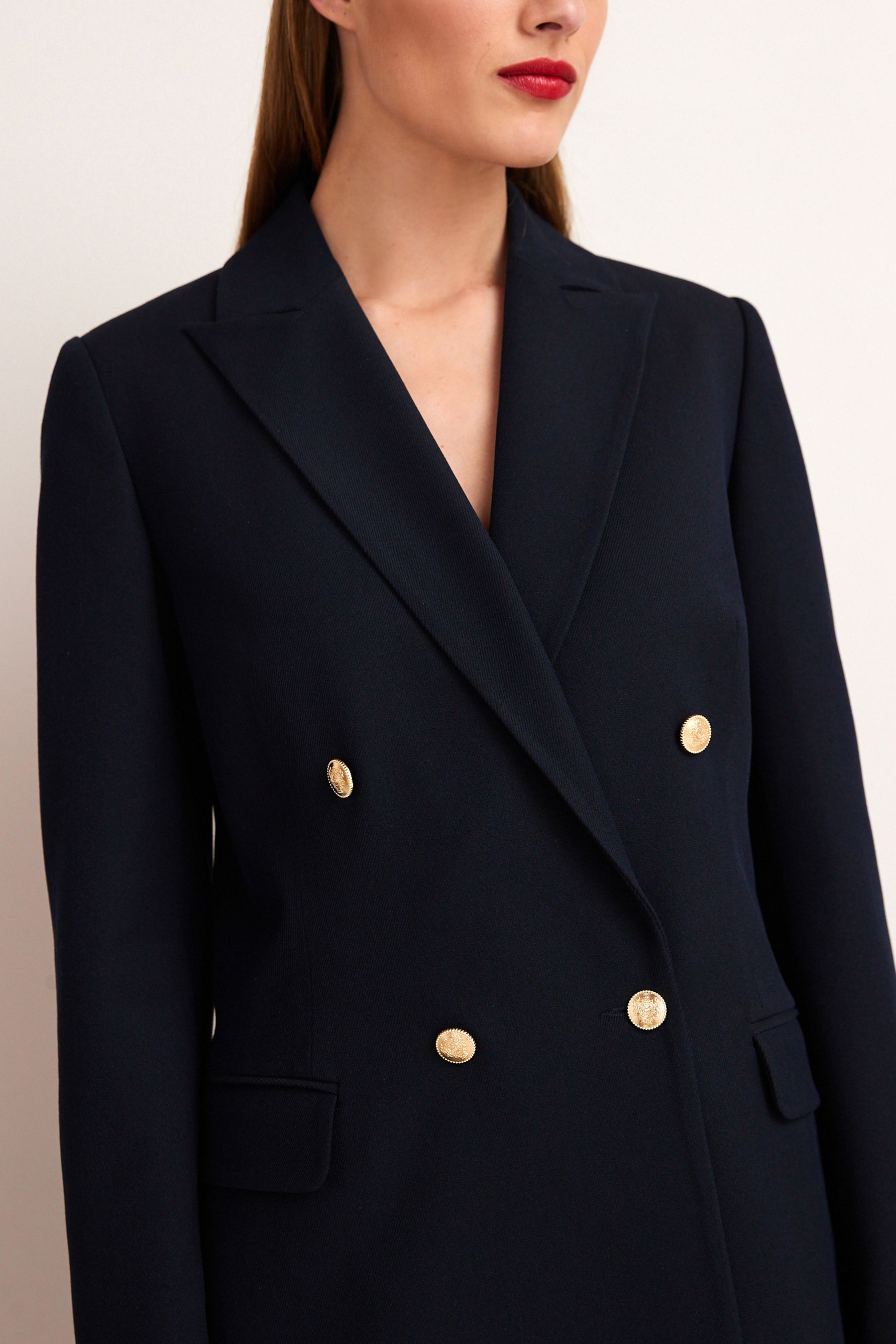 Next navy military coat shop