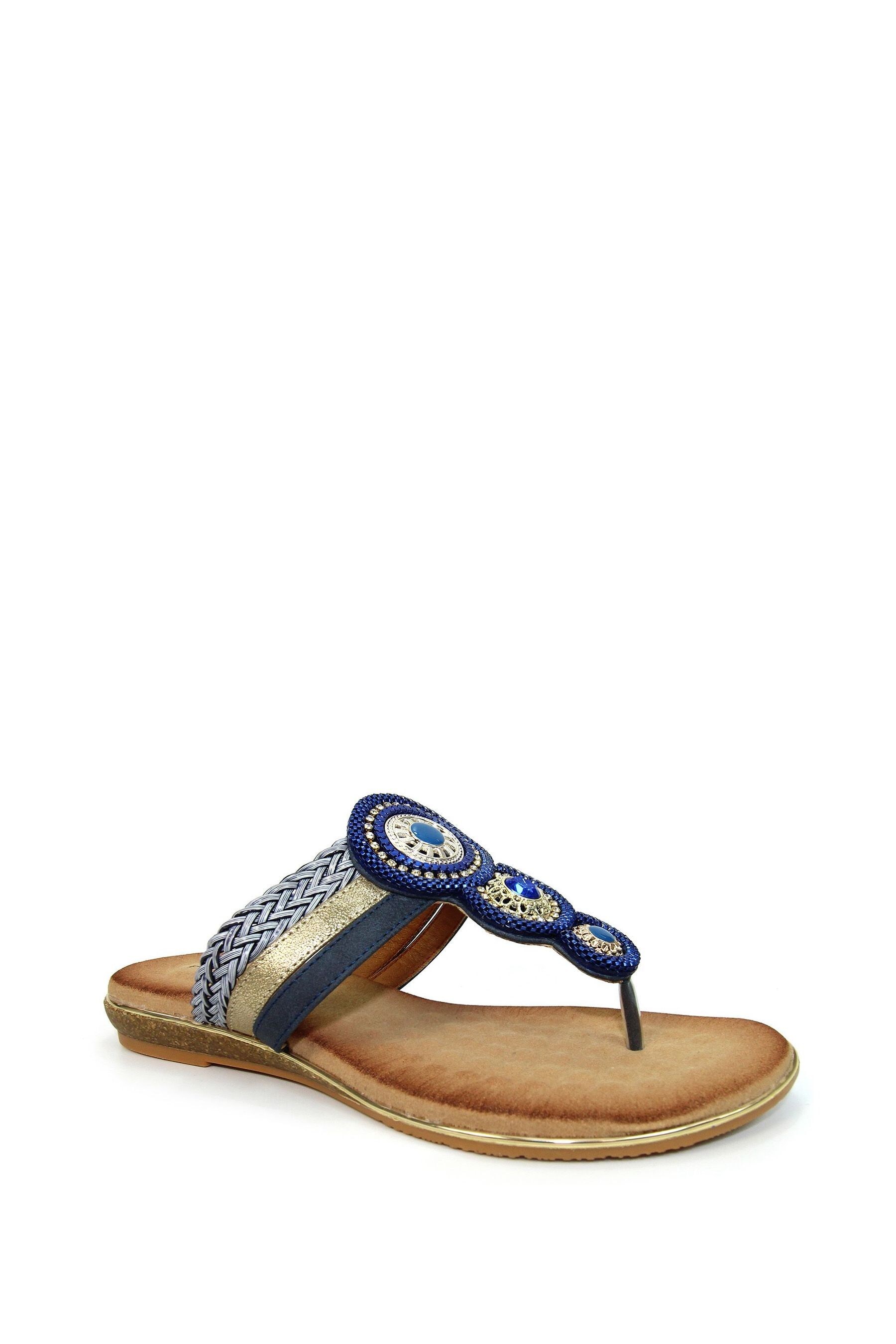 Jewelled toe post sandals top