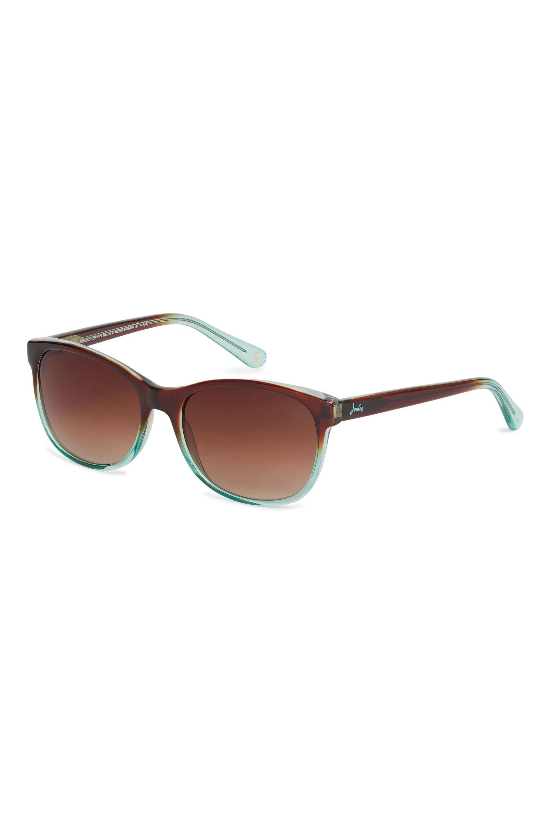 Joules Brown/Teal Blue Small Classic Graduated Bi-Colour Sunglasses - Image 1 of 3