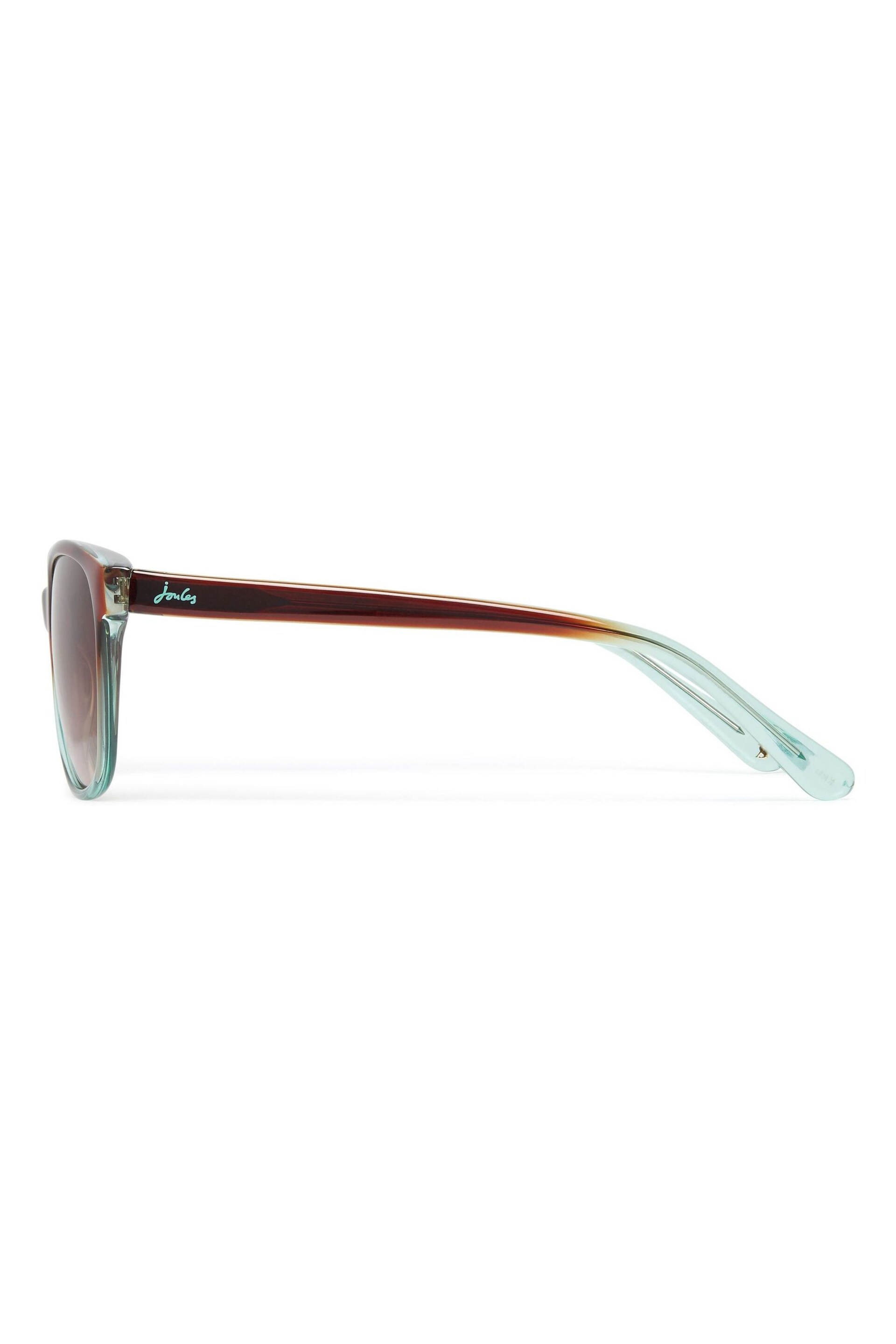 Joules Brown/Teal Blue Small Classic Graduated Bi-Colour Sunglasses - Image 3 of 3