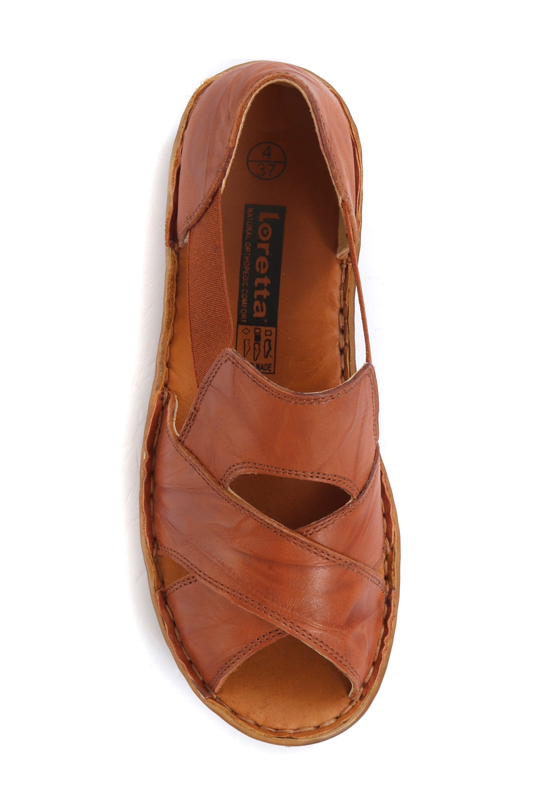 Buy Loretta Tan Ladies Wide Fit Flat Leather Sandals from Next Luxembourg