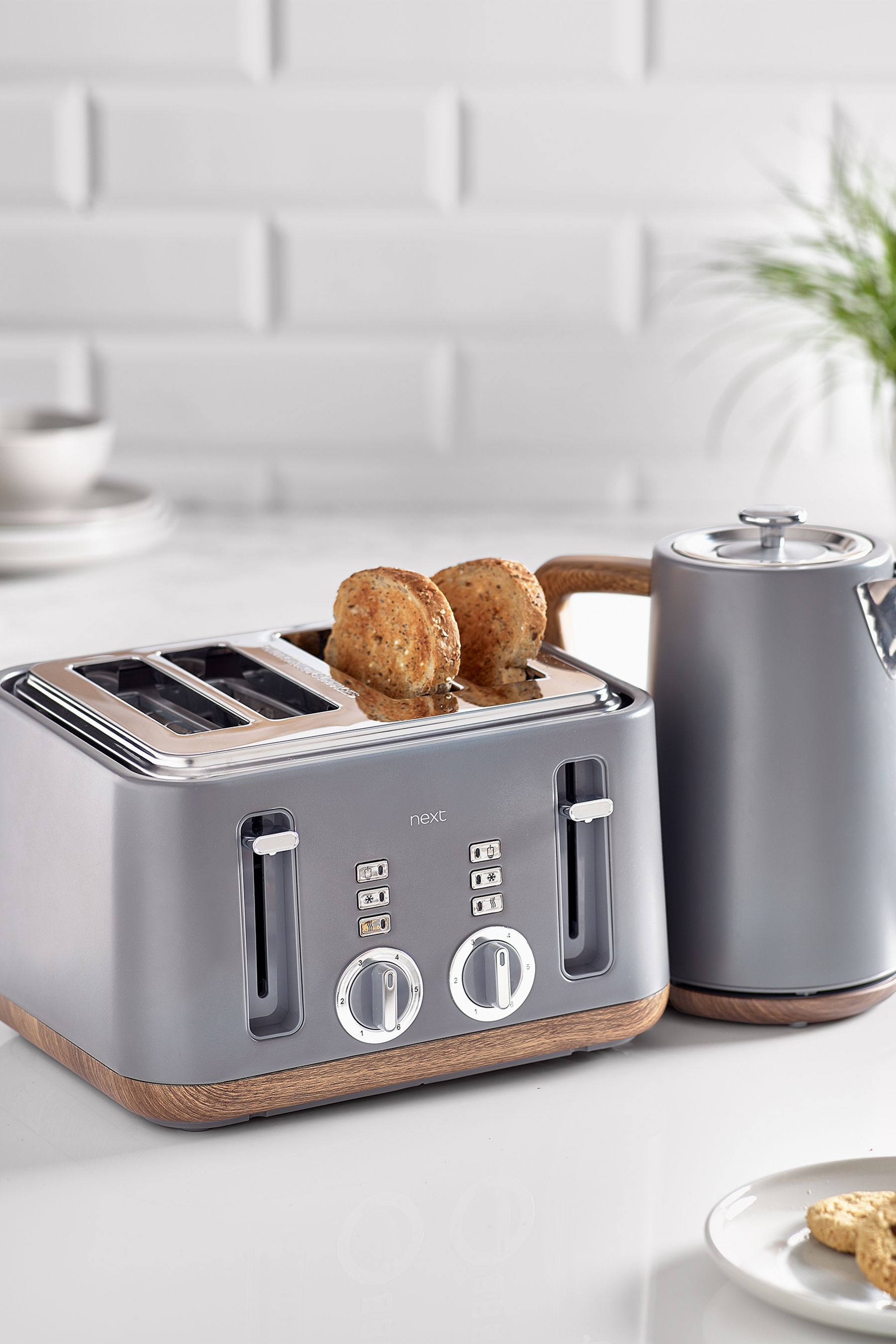 Grey kettle and toaster next clearance