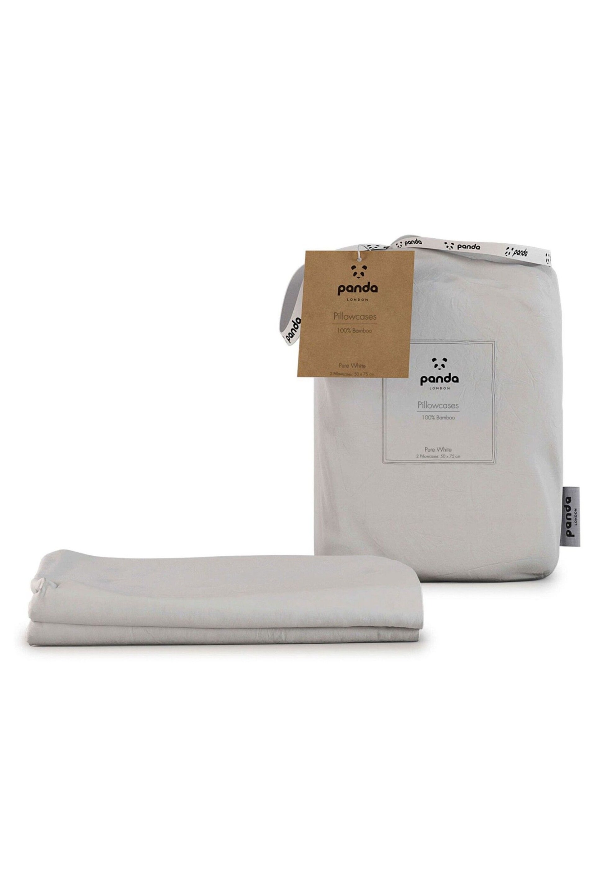 Panda London White Bamboo Pillowcases - Pack of 2 - Image 3 of 6