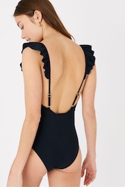 Accessorize Black Exaggerated Ruffle Swimsuit - Image 2 of 4