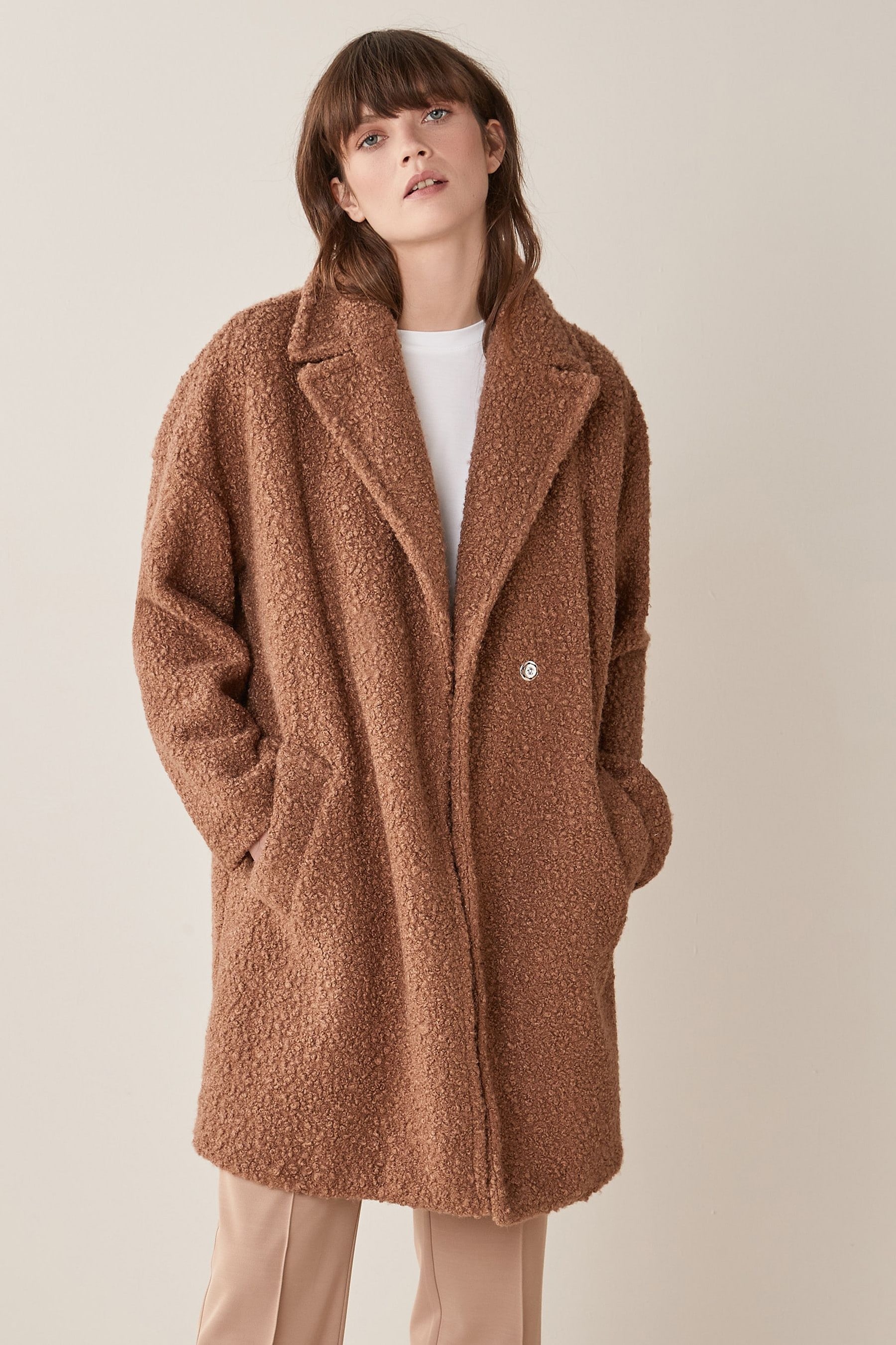 Buy Emme Marella Brown Infante Teddy Faux Fur Coat from Next Austria