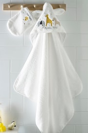 White Safari Newborn Cotton Hooded Baby Towel - Image 5 of 5