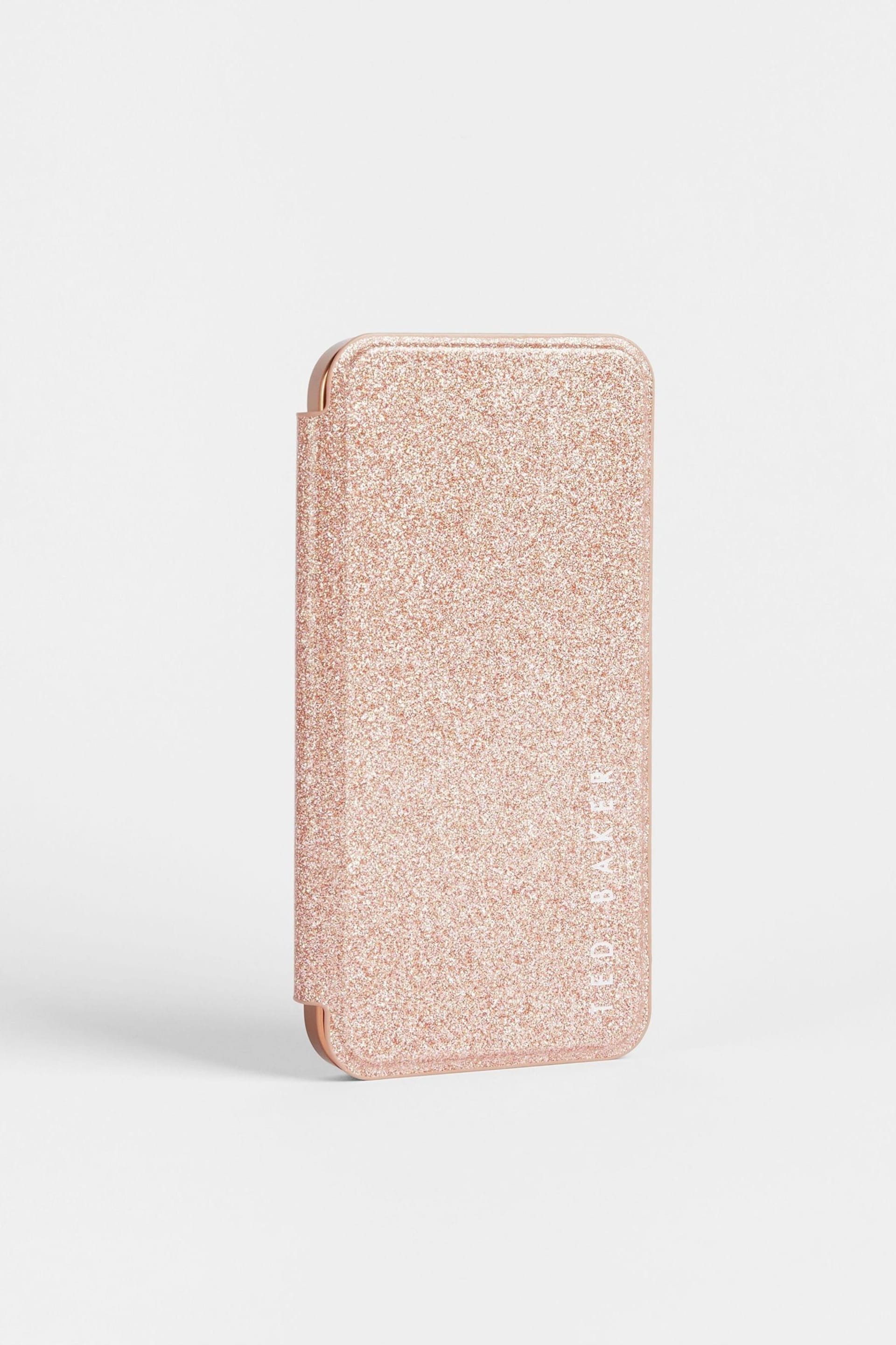 Ted Baker Pink Dianoe Glitter Iphone 12 / 12 Pro Mirror Case - Image 1 of 4