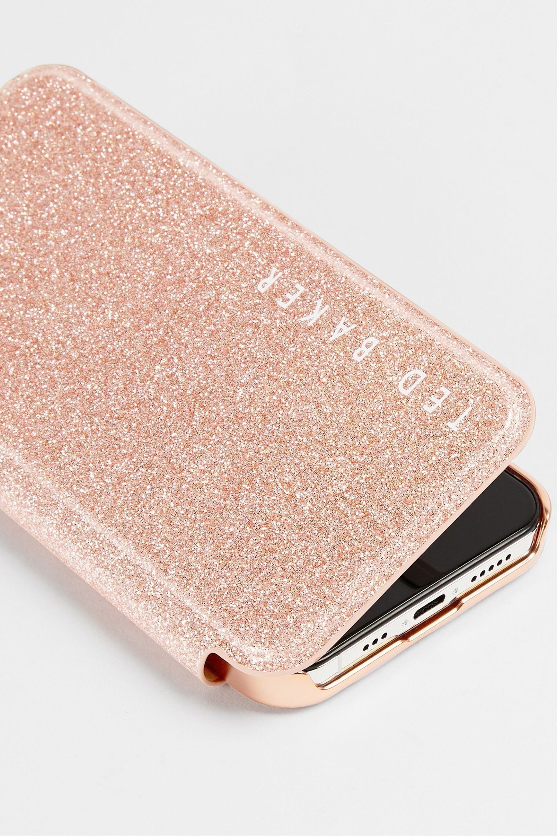 Ted Baker Pink Dianoe Glitter Iphone 12 / 12 Pro Mirror Case - Image 3 of 4