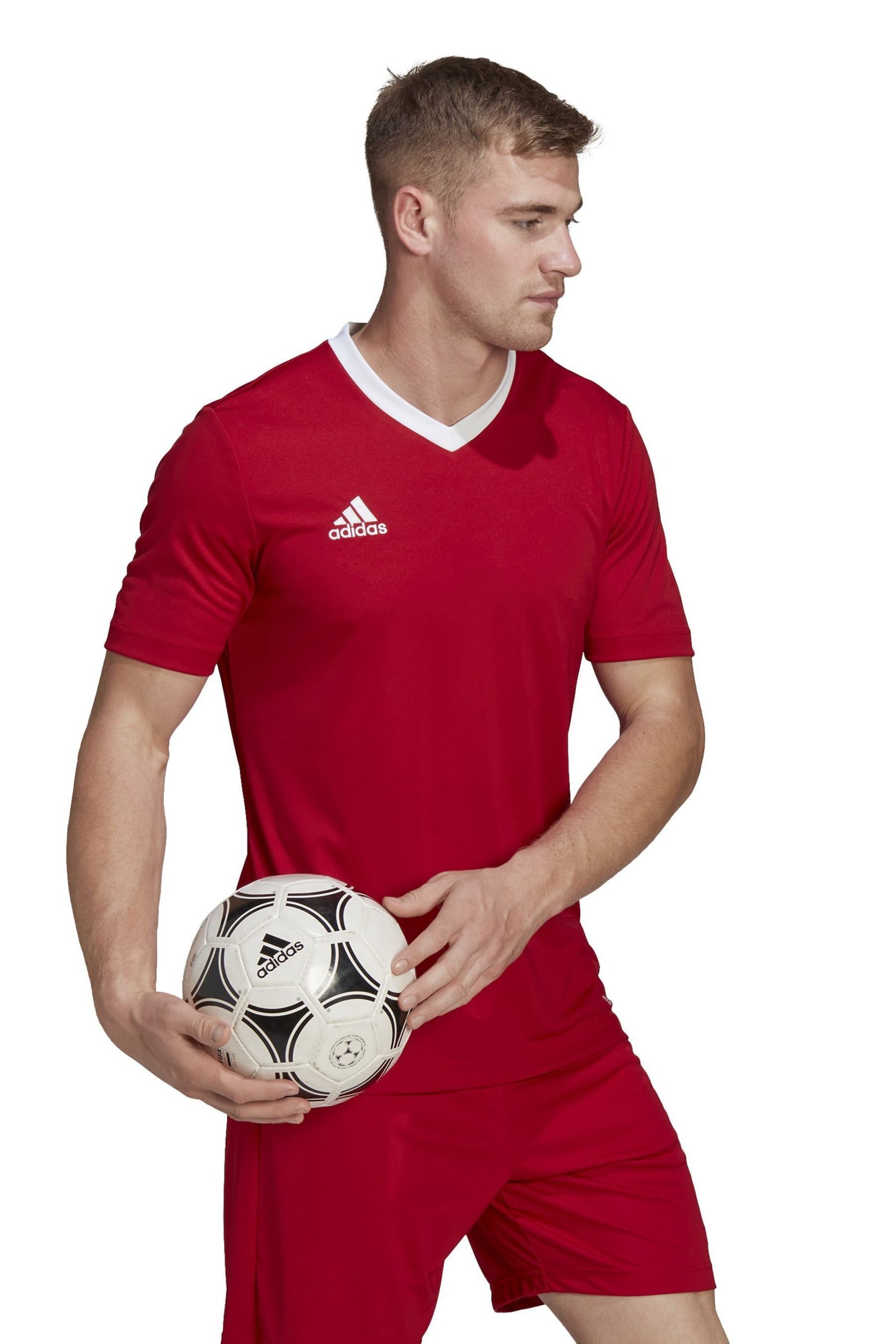 adidas Red Football Entrada Jersey - Image 3 of 8