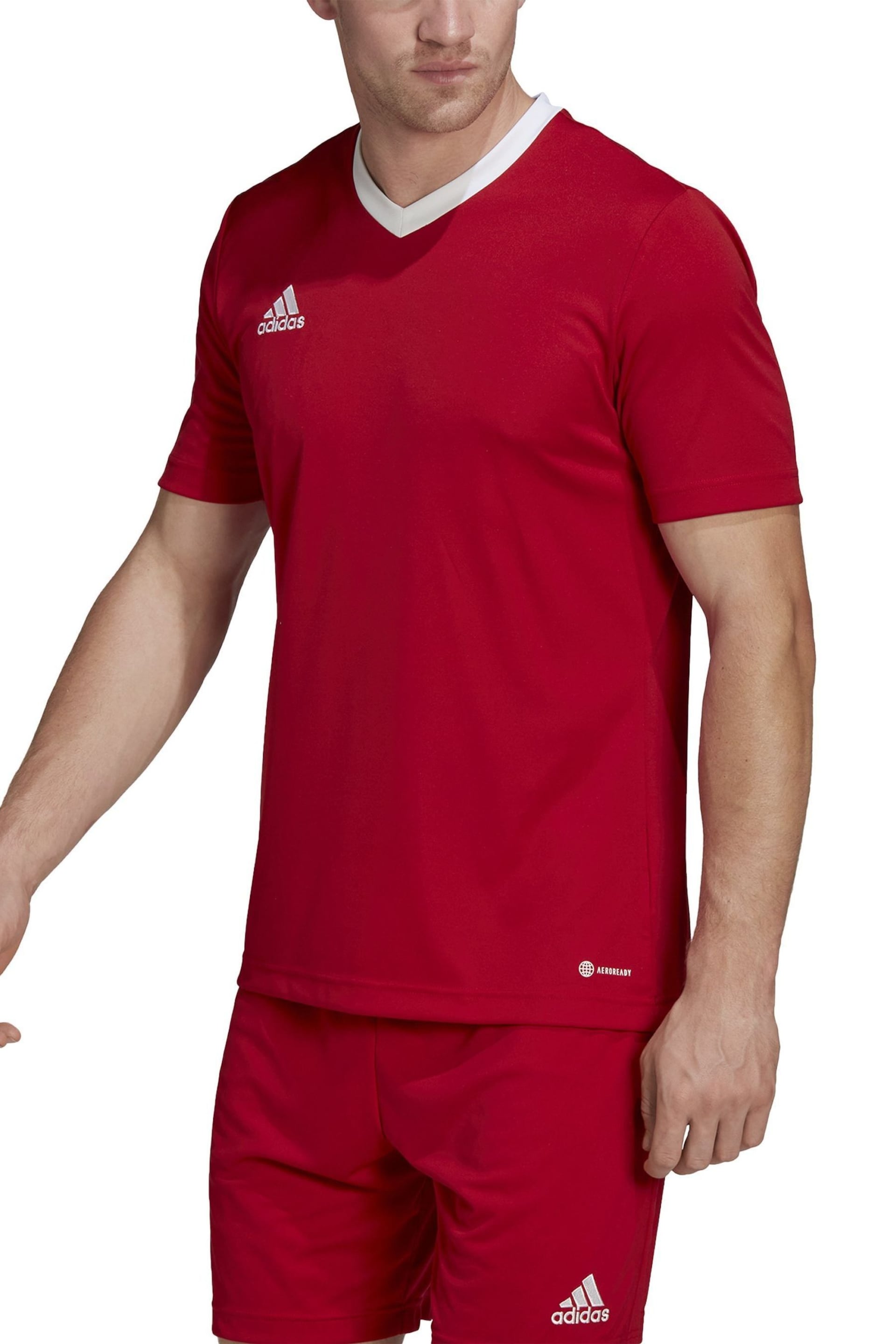 adidas Red Football Entrada Jersey - Image 4 of 8