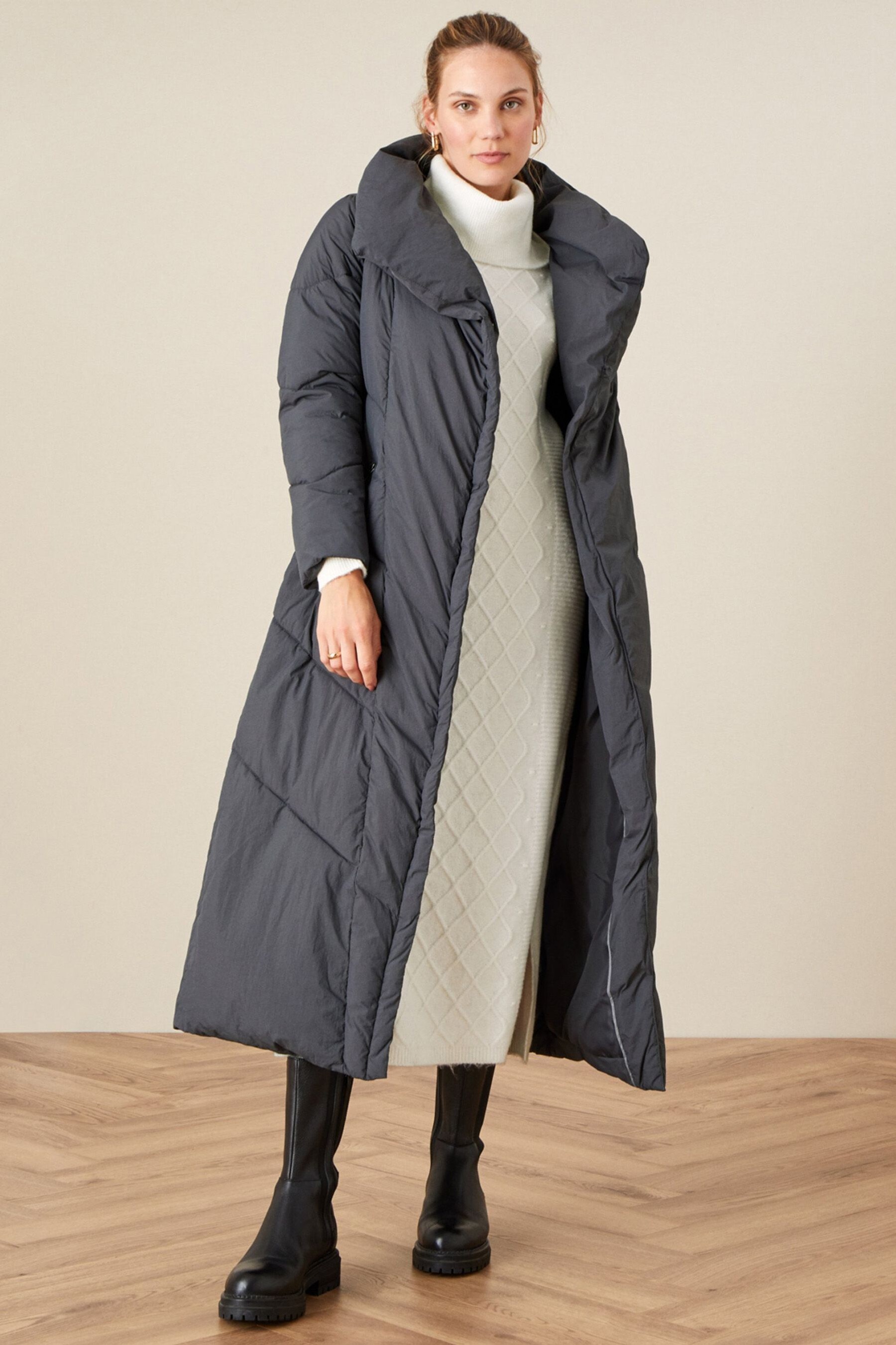 Buy Monsoon Grey Mackenzie Padded Maxi Coat from Next Luxembourg
