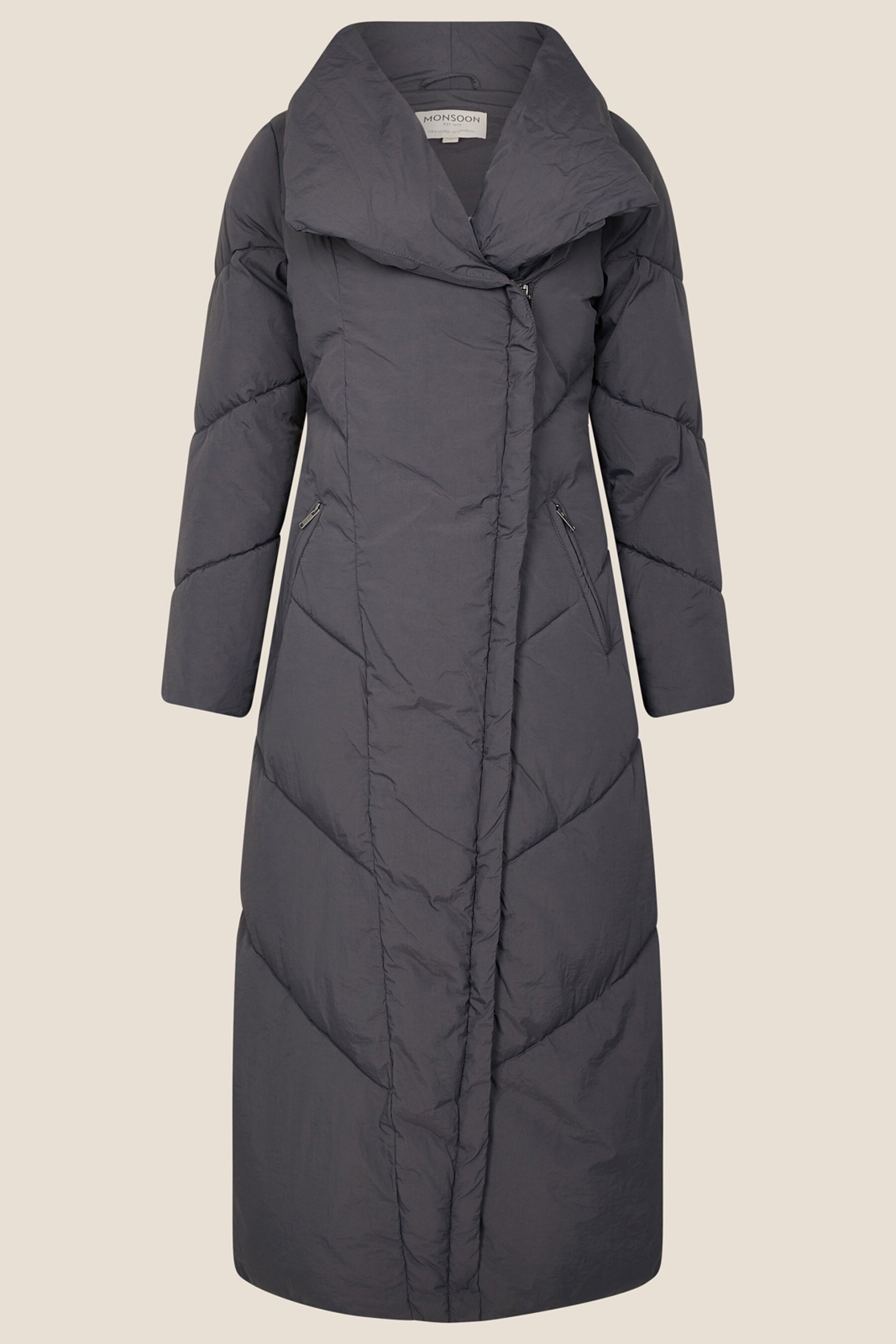 Buy Monsoon Grey Mackenzie Padded Maxi Coat from Next Luxembourg