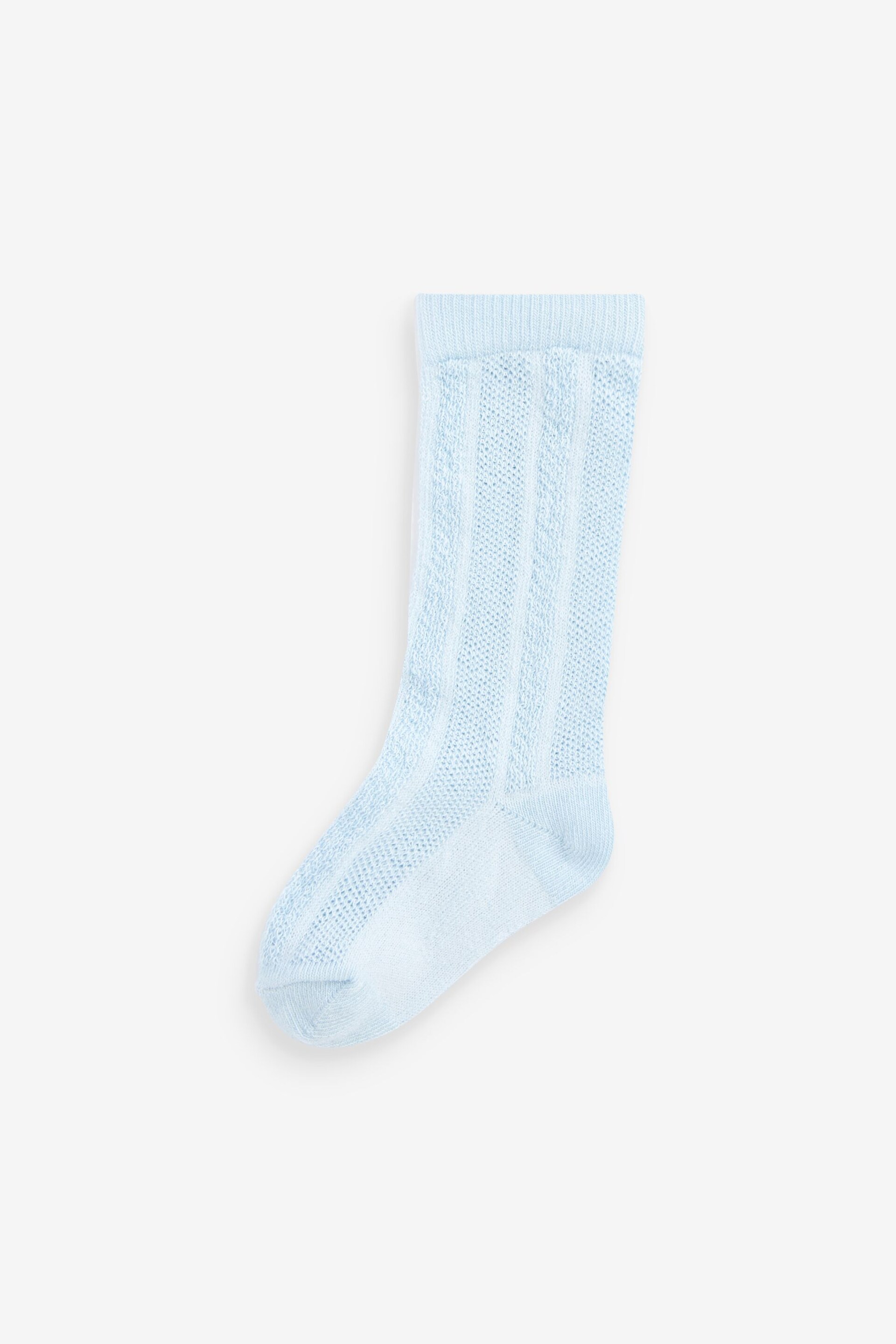 Blue Baby Knee Length Socks 3 Pack (0mths-2yrs) - Image 2 of 4