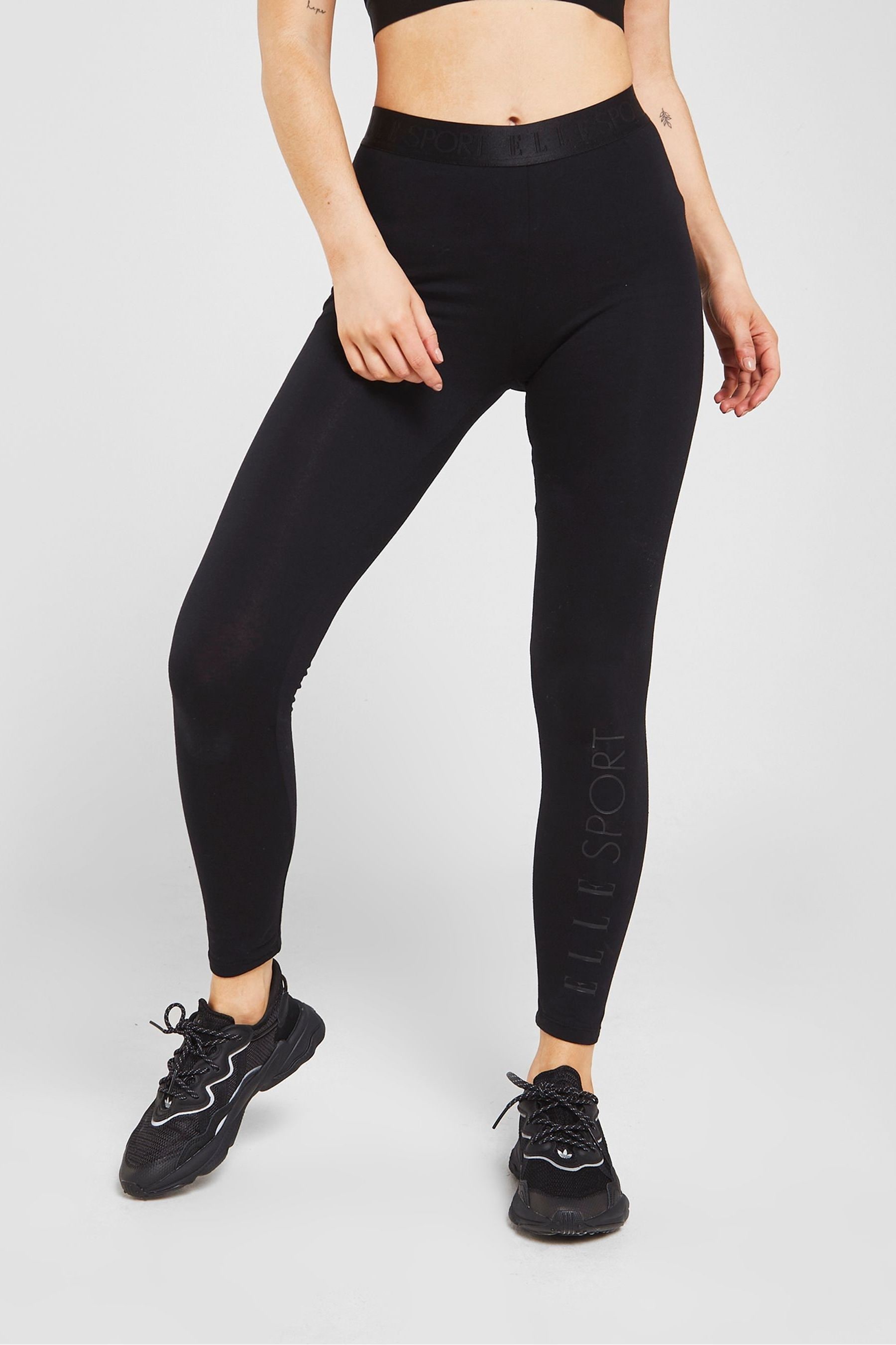 Buy ELLE Sport Black Cotton Leggings from Next Luxembourg