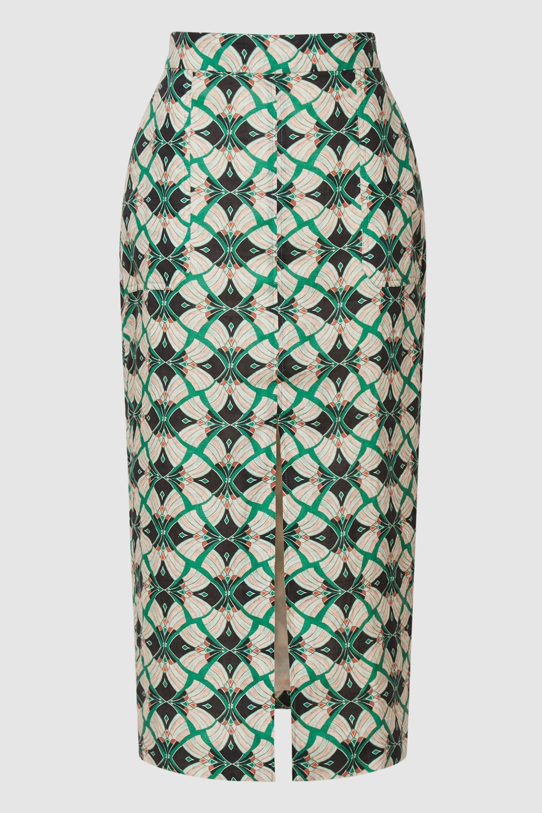 Buy Reiss Green Jackson Print Printed Pencil Skirt from the Next UK online shop