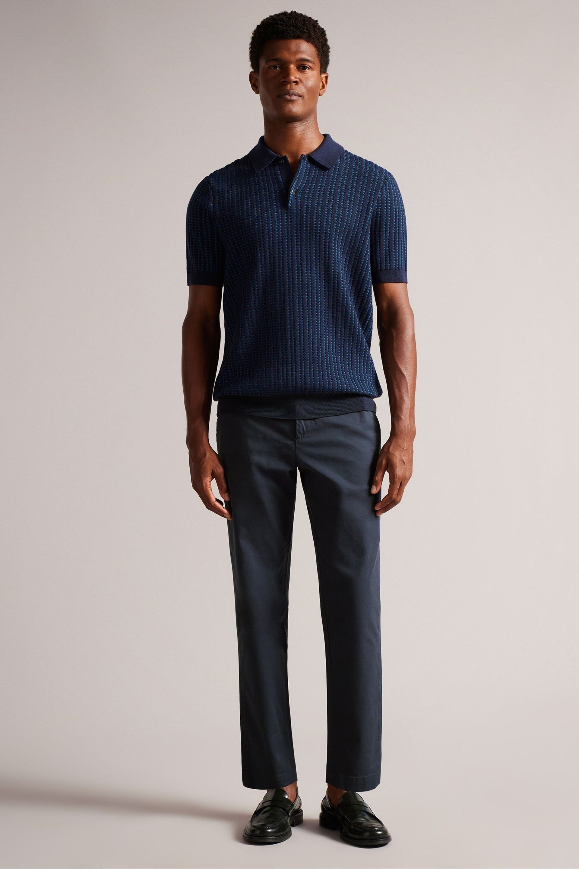 Ted Baker Blue Genbee Casual Relaxed Chinos - Image 3 of 6