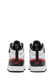 Nike White/Red Junior Court Borough Mid Trainers - Image 8 of 11