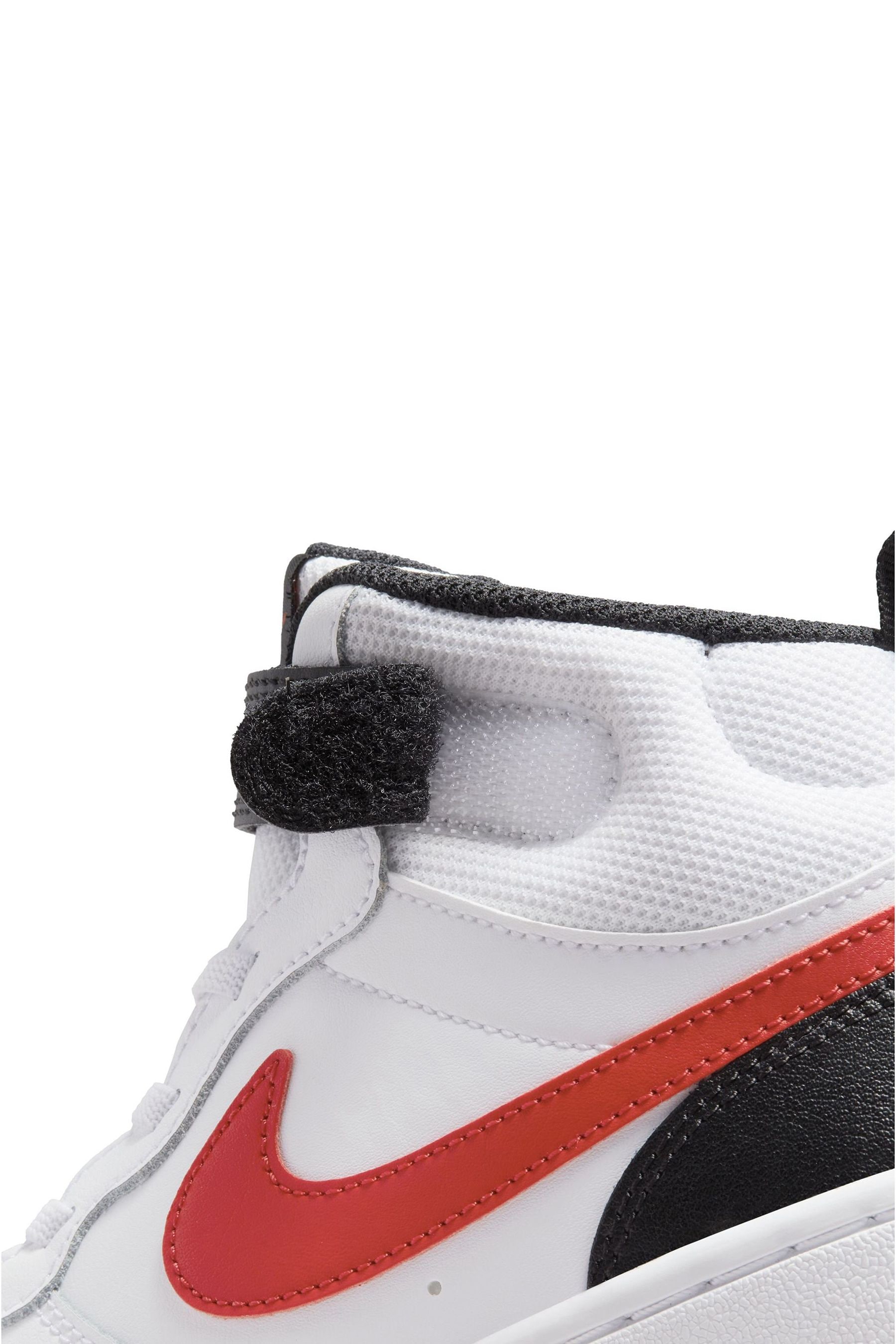 Nike court borough mid red and white top