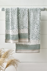 Sage Green Set of 2 Hand Polka Dot Towels - Image 2 of 5