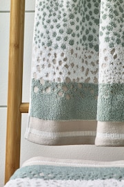 Sage Green Set of 2 Hand Polka Dot Towels - Image 4 of 5