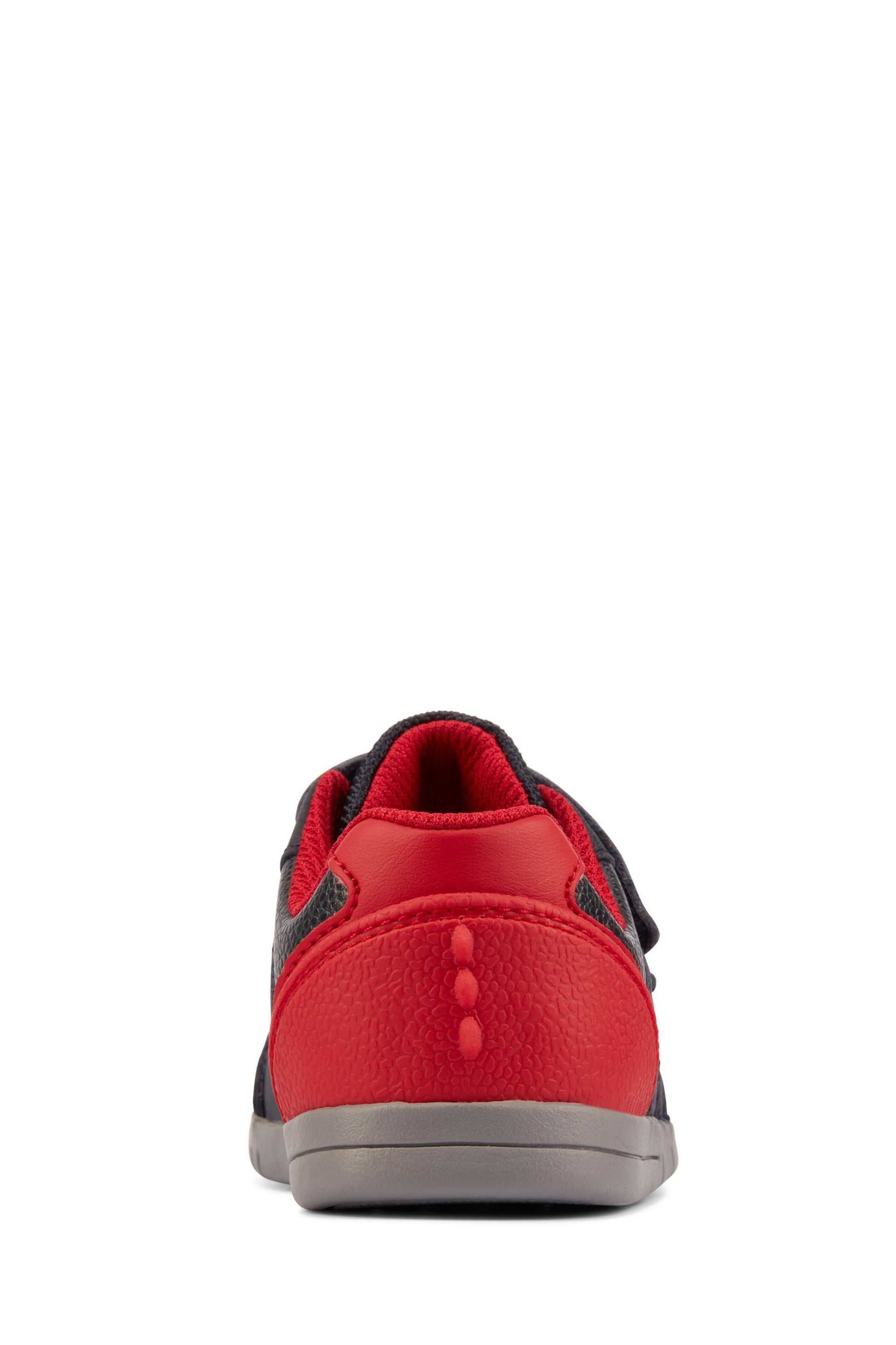Clarks Navy Blue/Red Multi Fit Leather Dinosaur Trainers - Image 6 of 7