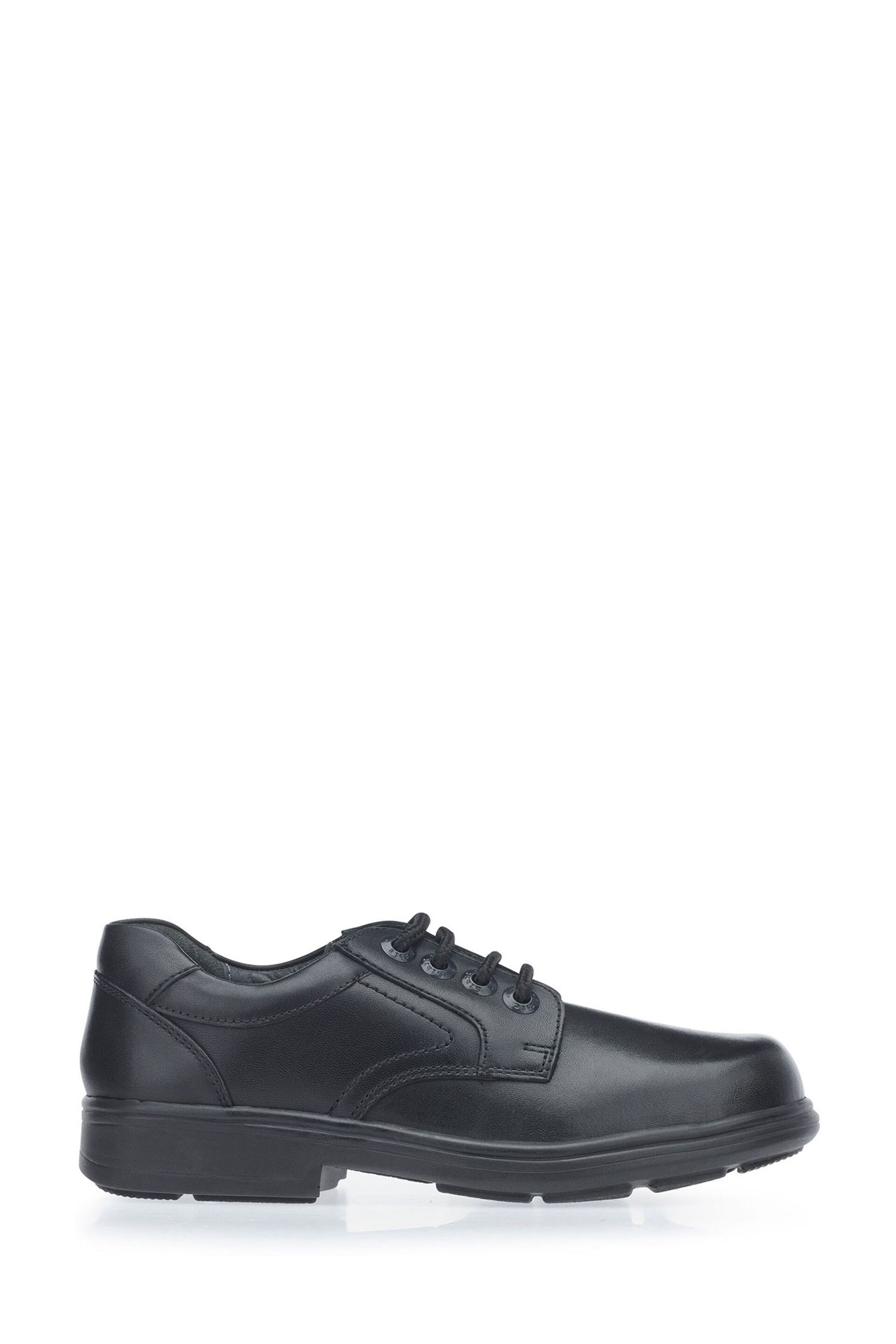 Start Rite Isaac Black Vegan Lace Up School Shoes F Fit - Image 1 of 6