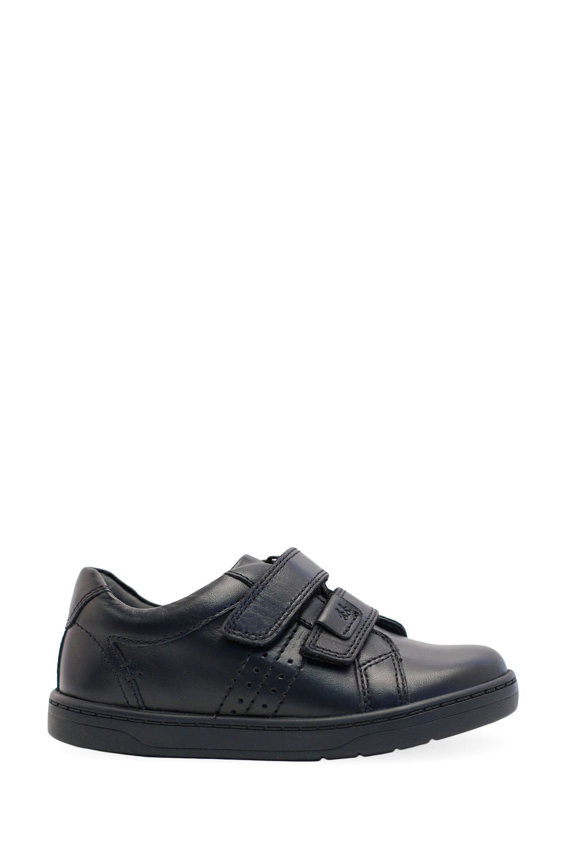 Start-Rite Explore Rip-Tape Black Leather Comfy School Shoes F Fit - Image 1 of 7