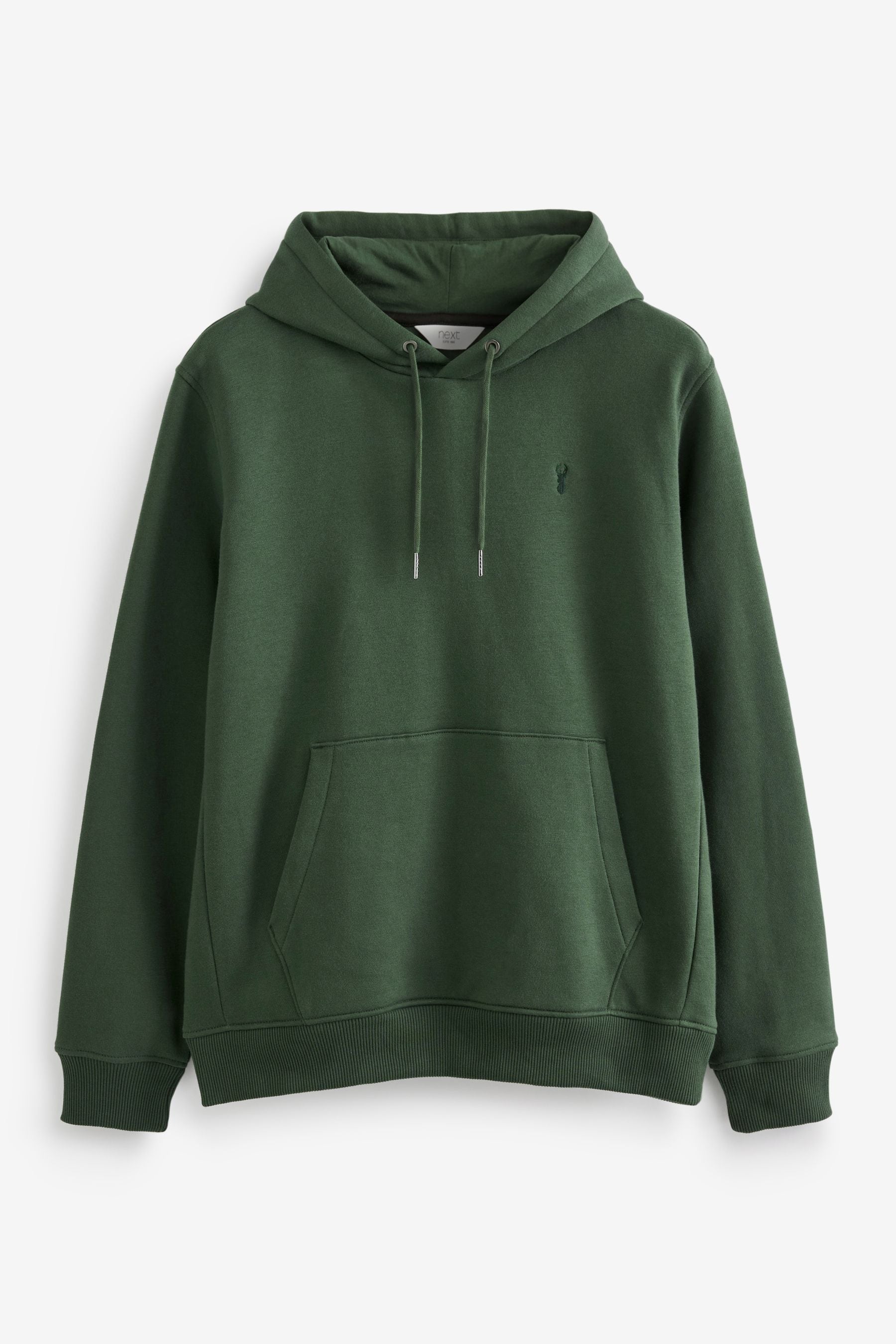 Buy Green Khaki Regular Fit Jersey Cotton Rich Overhead Hoodie from the Next UK online shop
