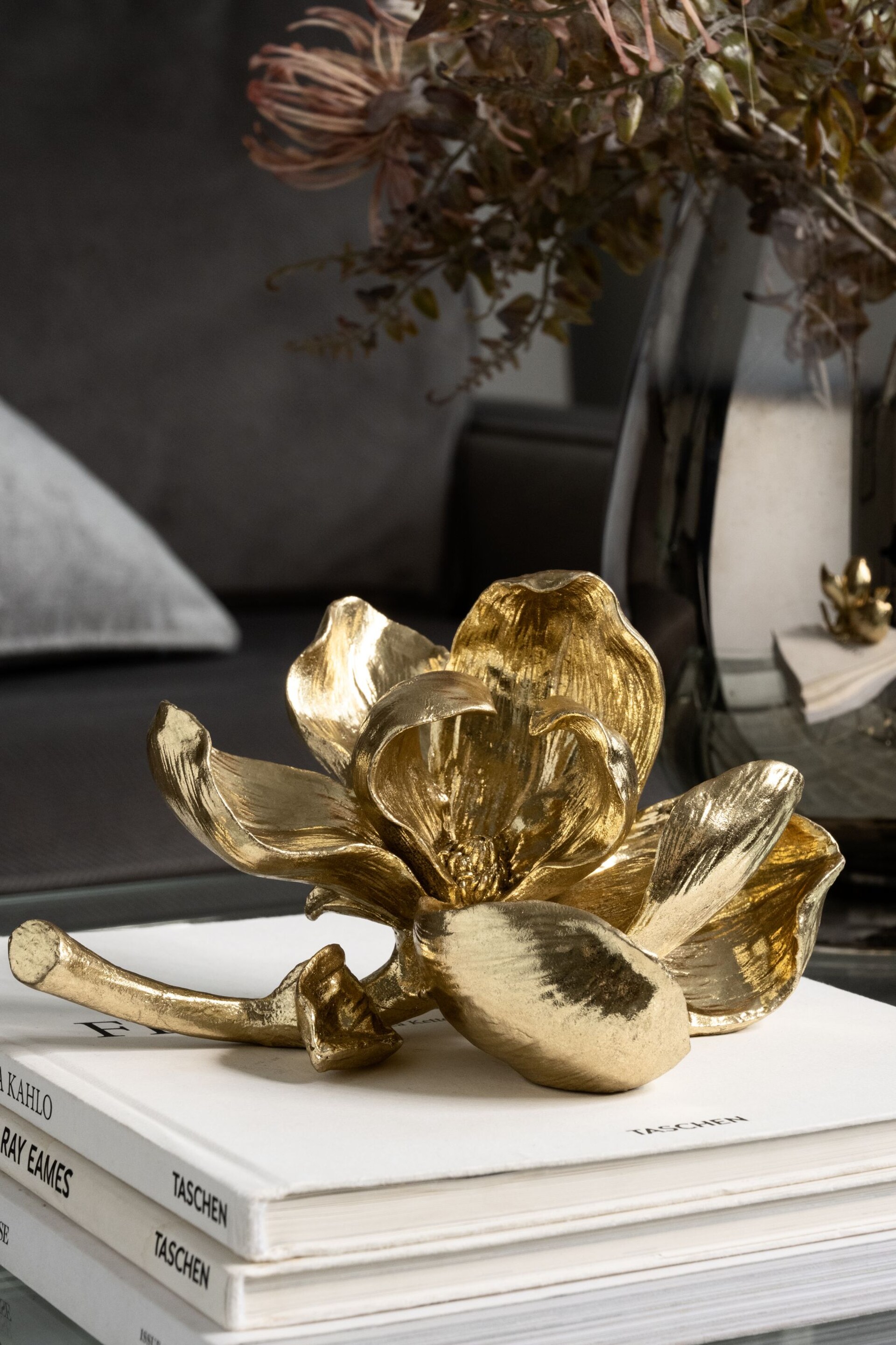 Gold Decorative Flower Ornament - Image 1 of 5