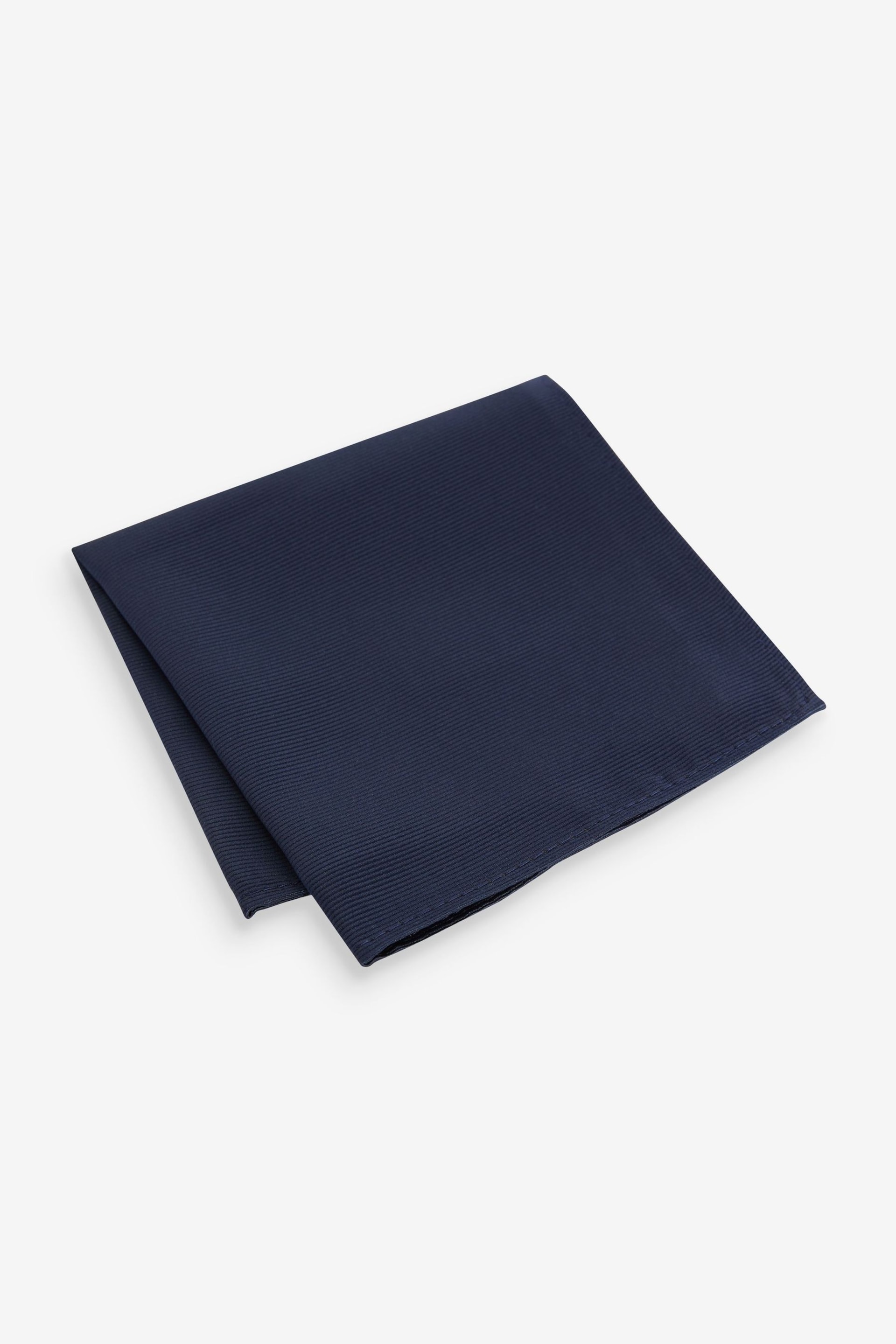 Navy Blue Recycled Polyester Twill Pocket Square - Image 2 of 3