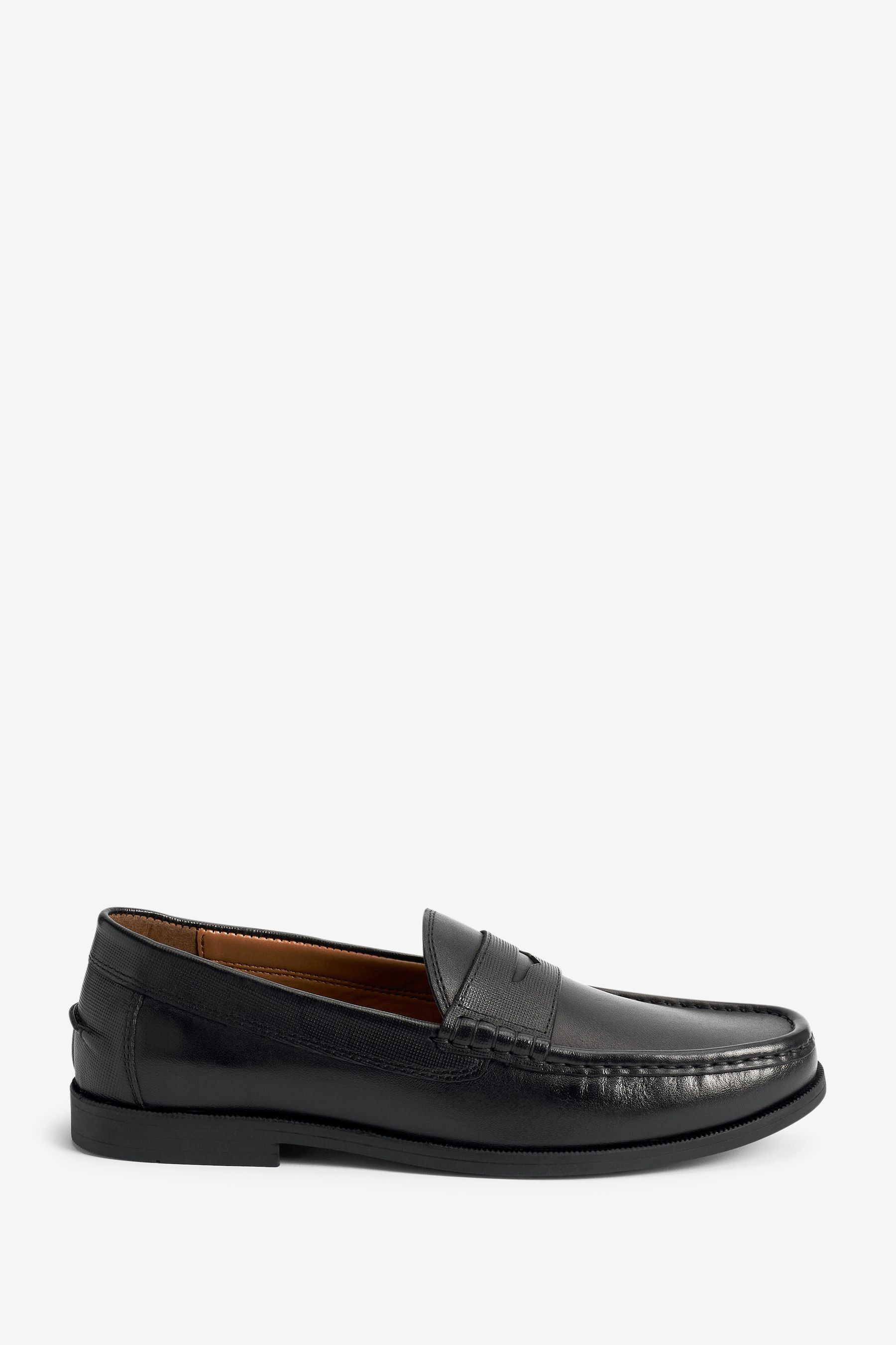 Buy Black Leather Leather Penny Loafers from Next Ukraine