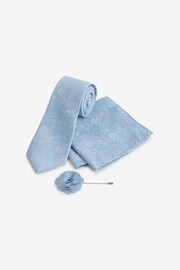 Light Blue Slim Tie Pocket Square And Lapel Pin Set - Image 1 of 4