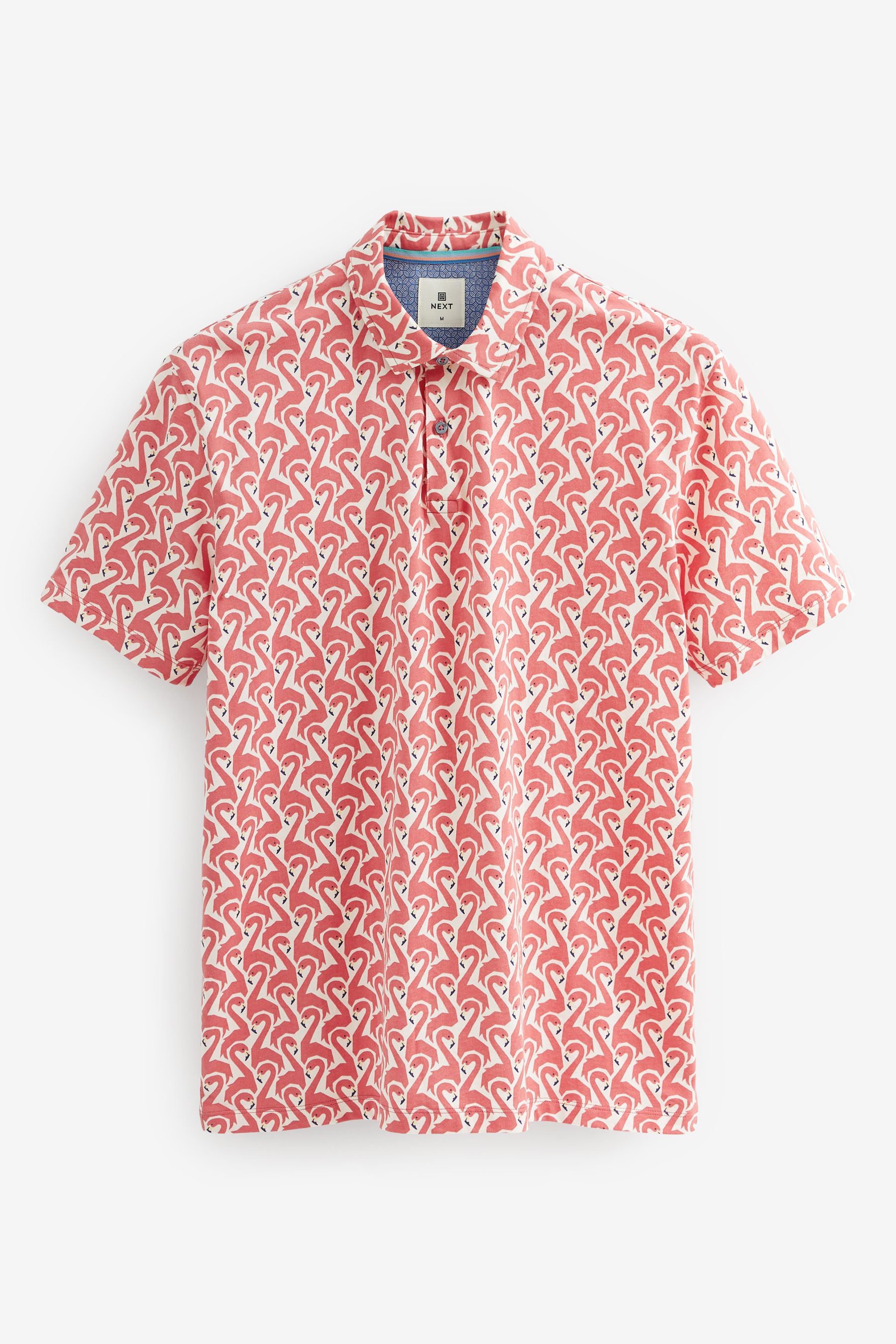 Buy Pink Flamingo Print Polo Shirt from Next Luxembourg
