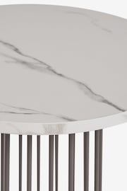 Grey Linear Marble Effect Side Table - Image 2 of 6