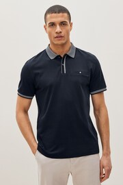 Navy Blue Smart Collar Polo Shirt - Image 1 of 5